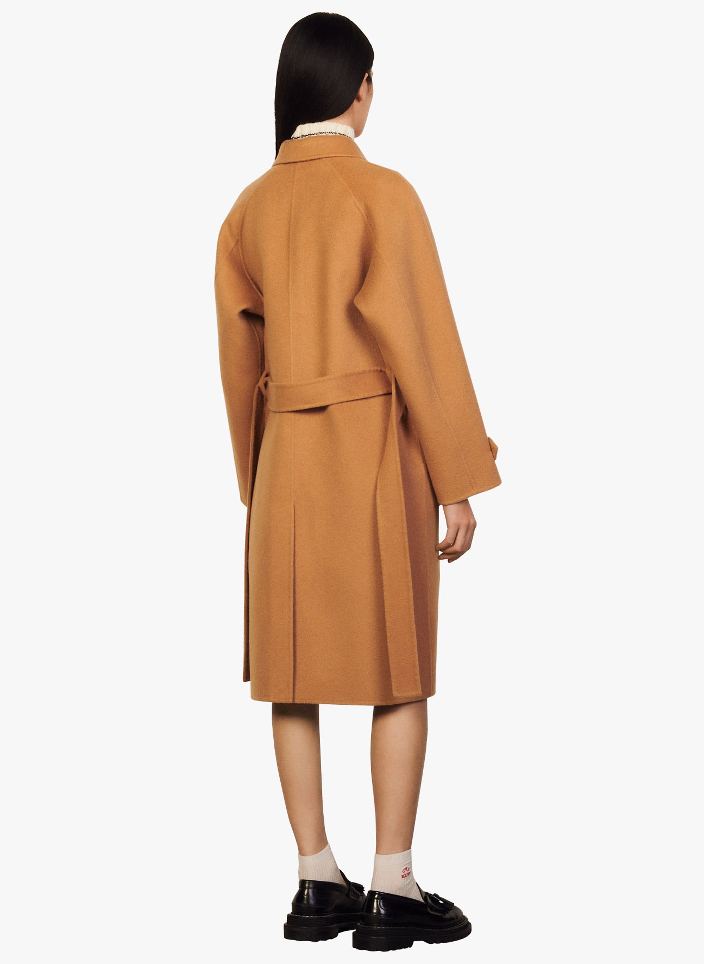 sandro double sided wool coat