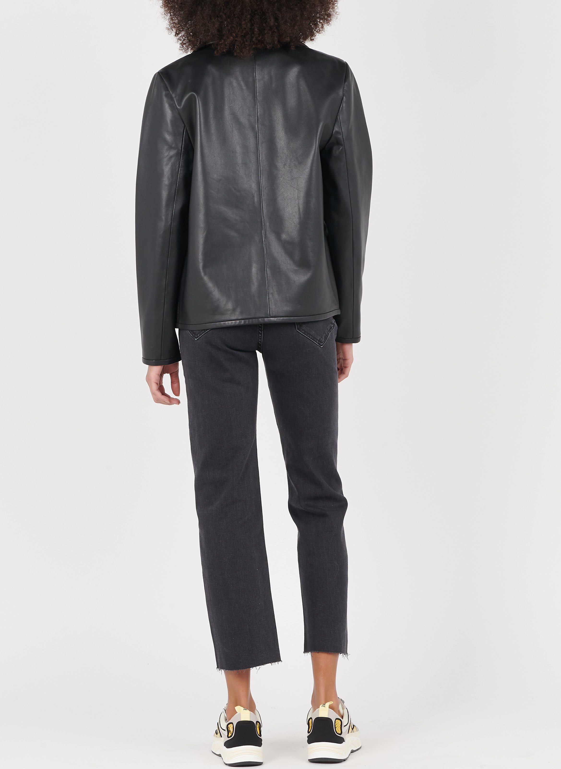 Low Top Mesh And Leather Sneakers Deep Navy Sandro Women Place Des Tendances