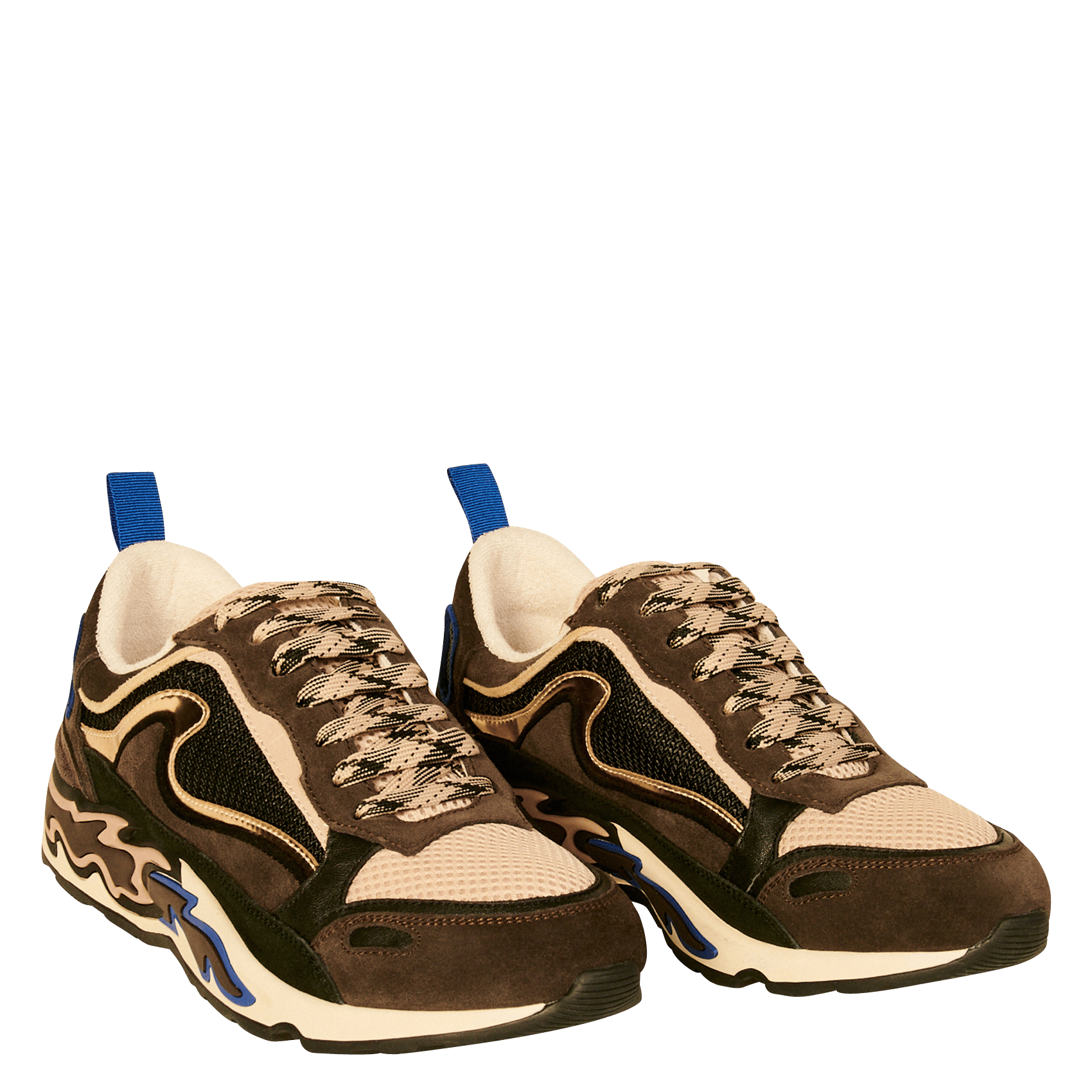 Mixed-media Sneakers Marron Foncé Sandro - Women | Place des Tendances