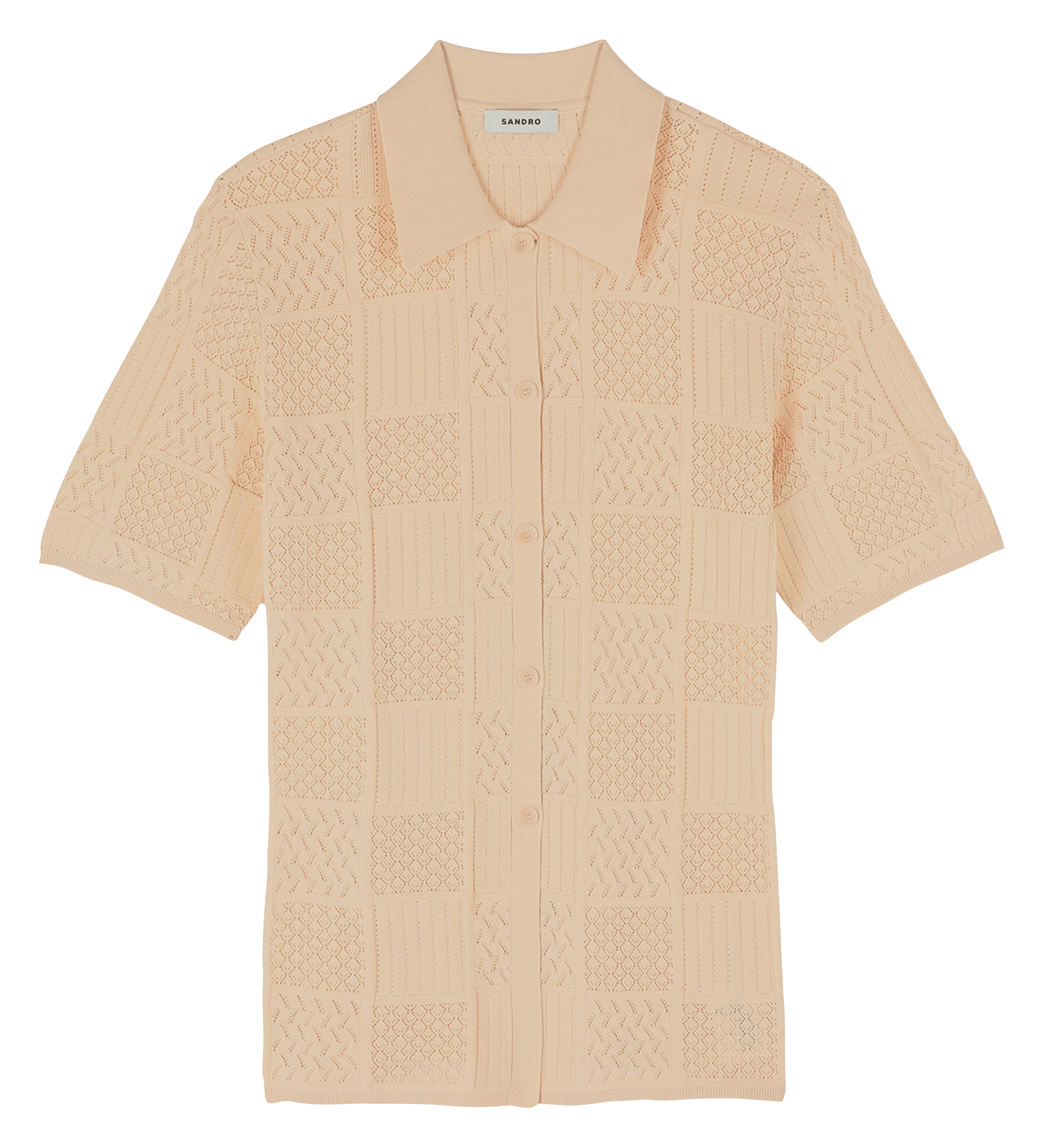 Sale Pointelle Knit Shirt With Classic 