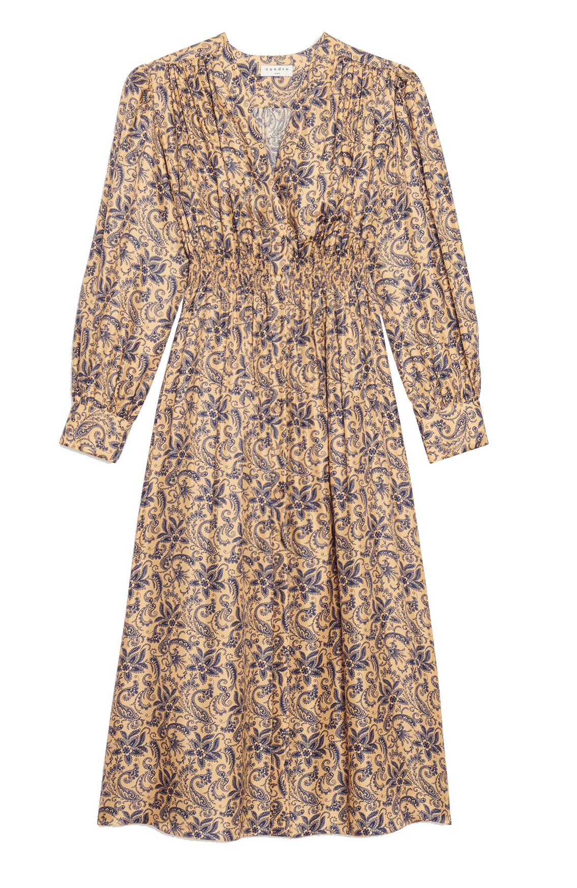 yellow floral v neck dress
