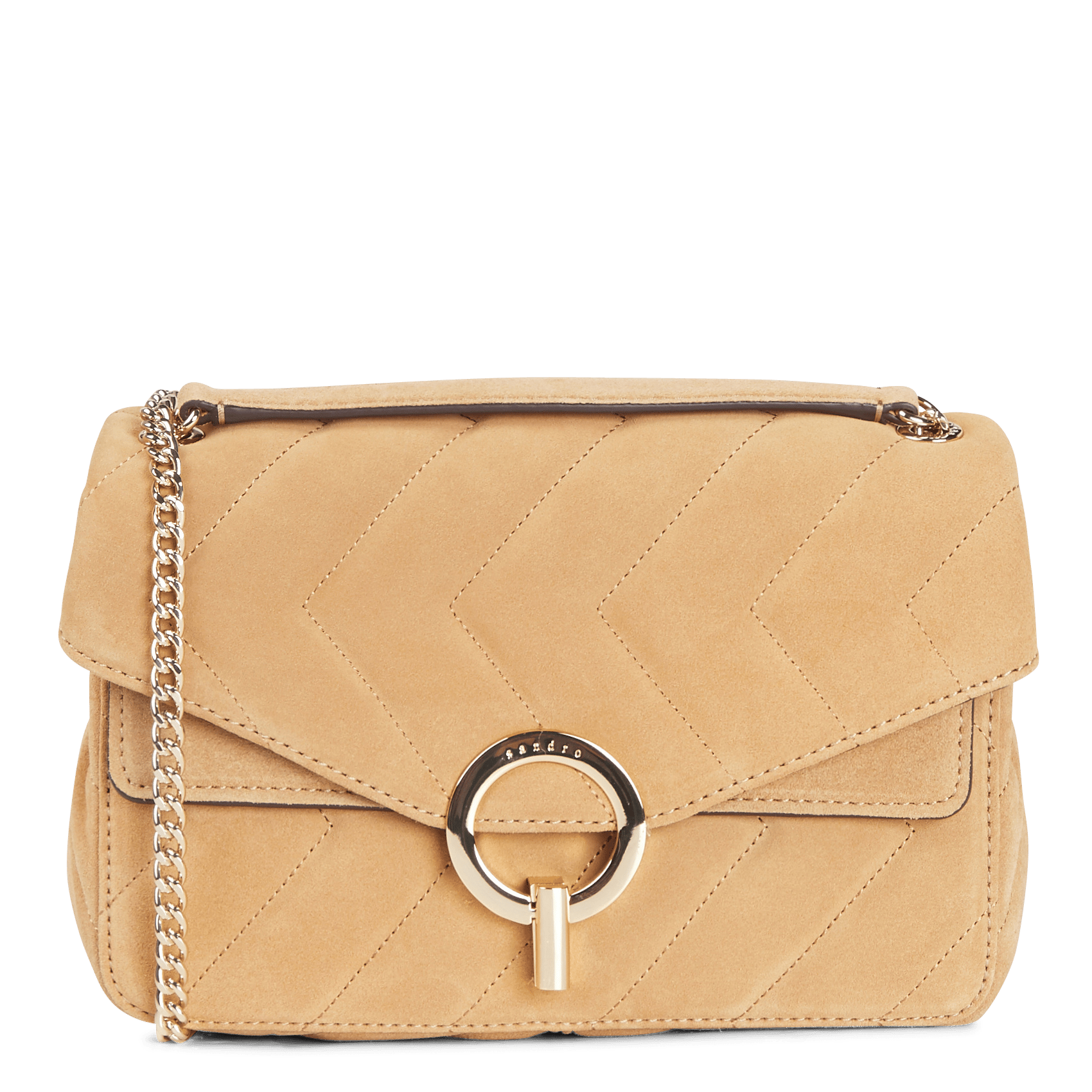 beige leather purse