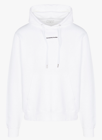 Regular-fit Cotton Hoodie With Embroidered Logo Blanc Sandro - Men 