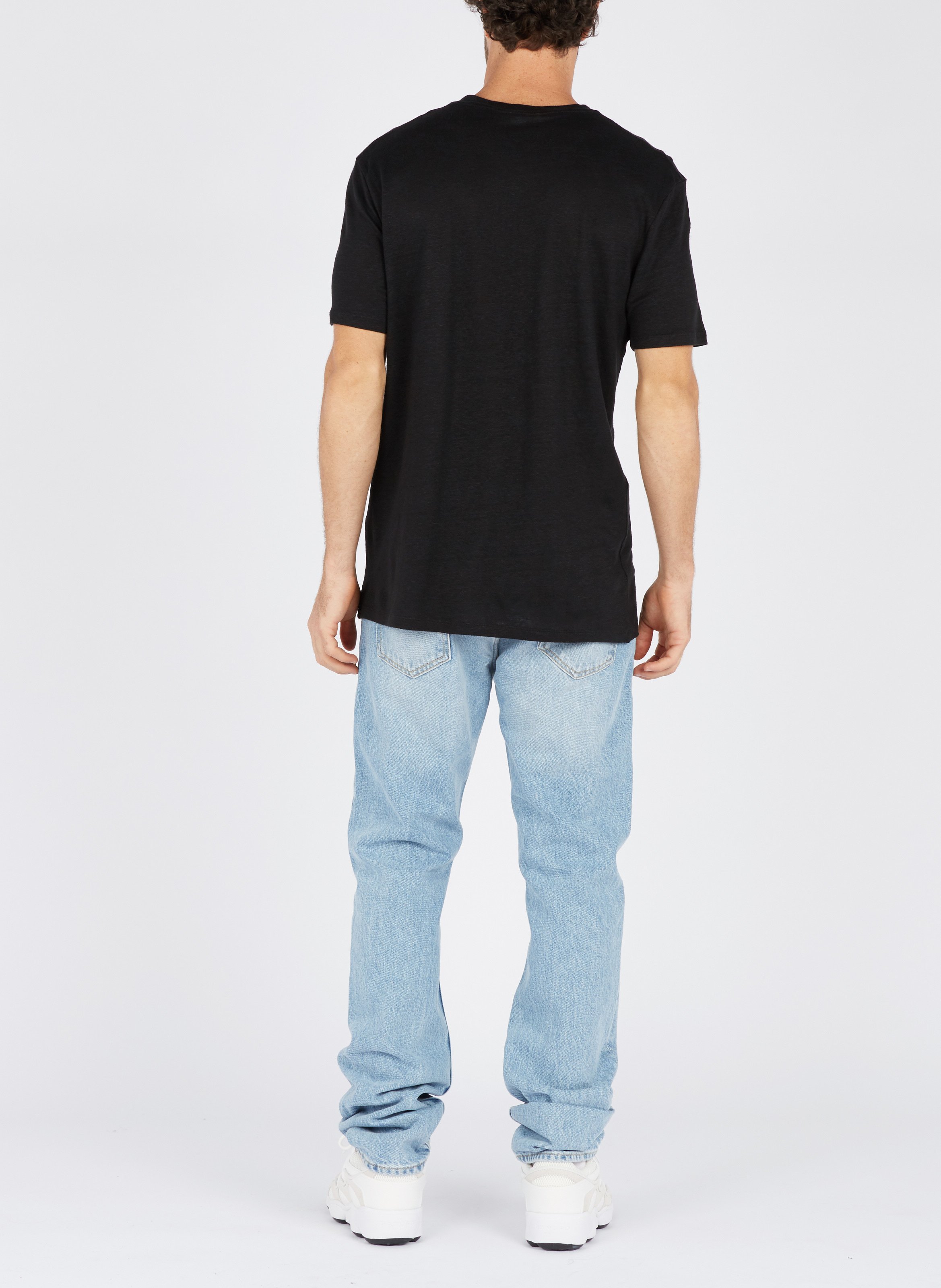 Sale Regular-fit Round-neck Linen T 