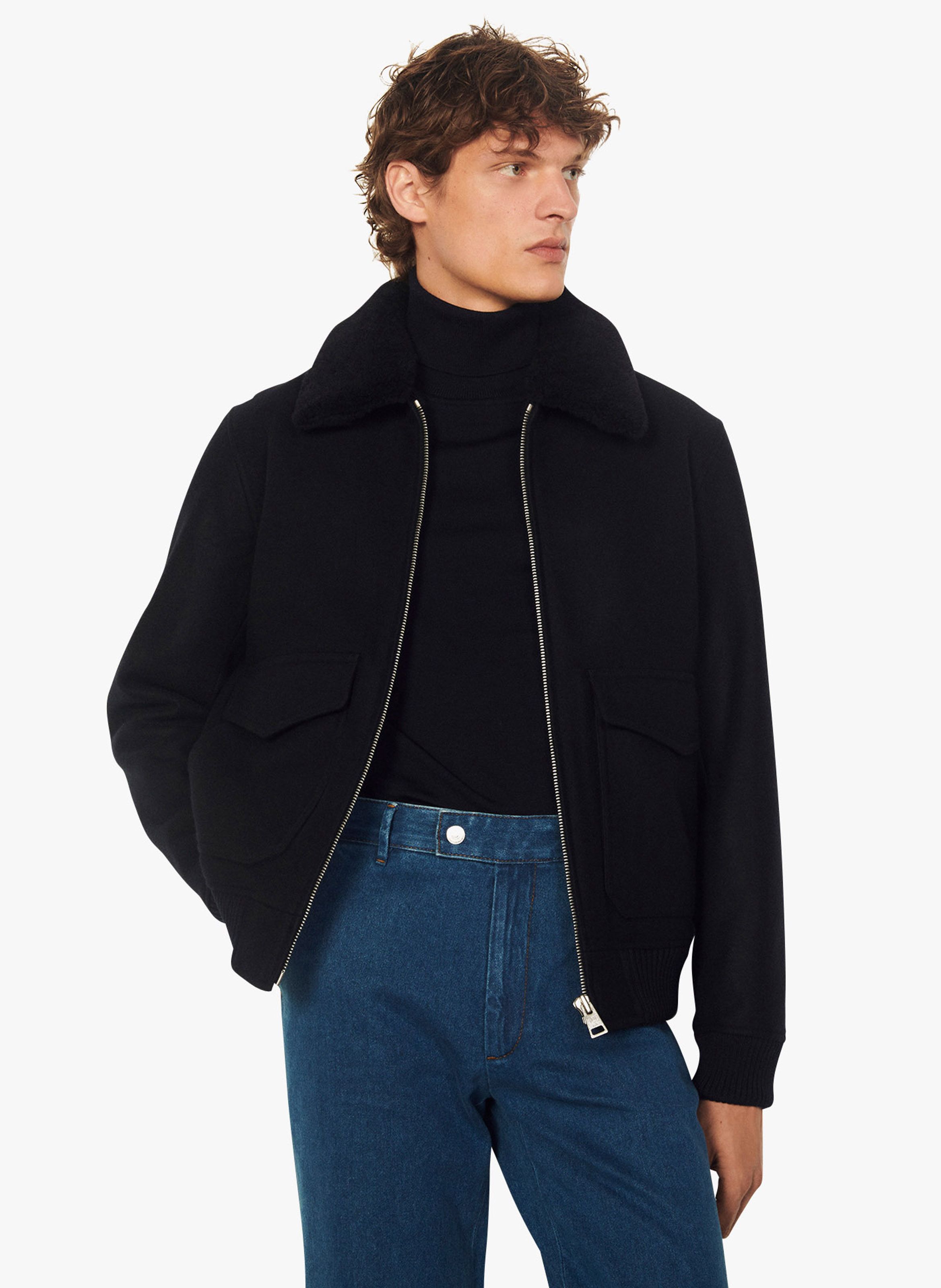 retro collar sherpa jacket