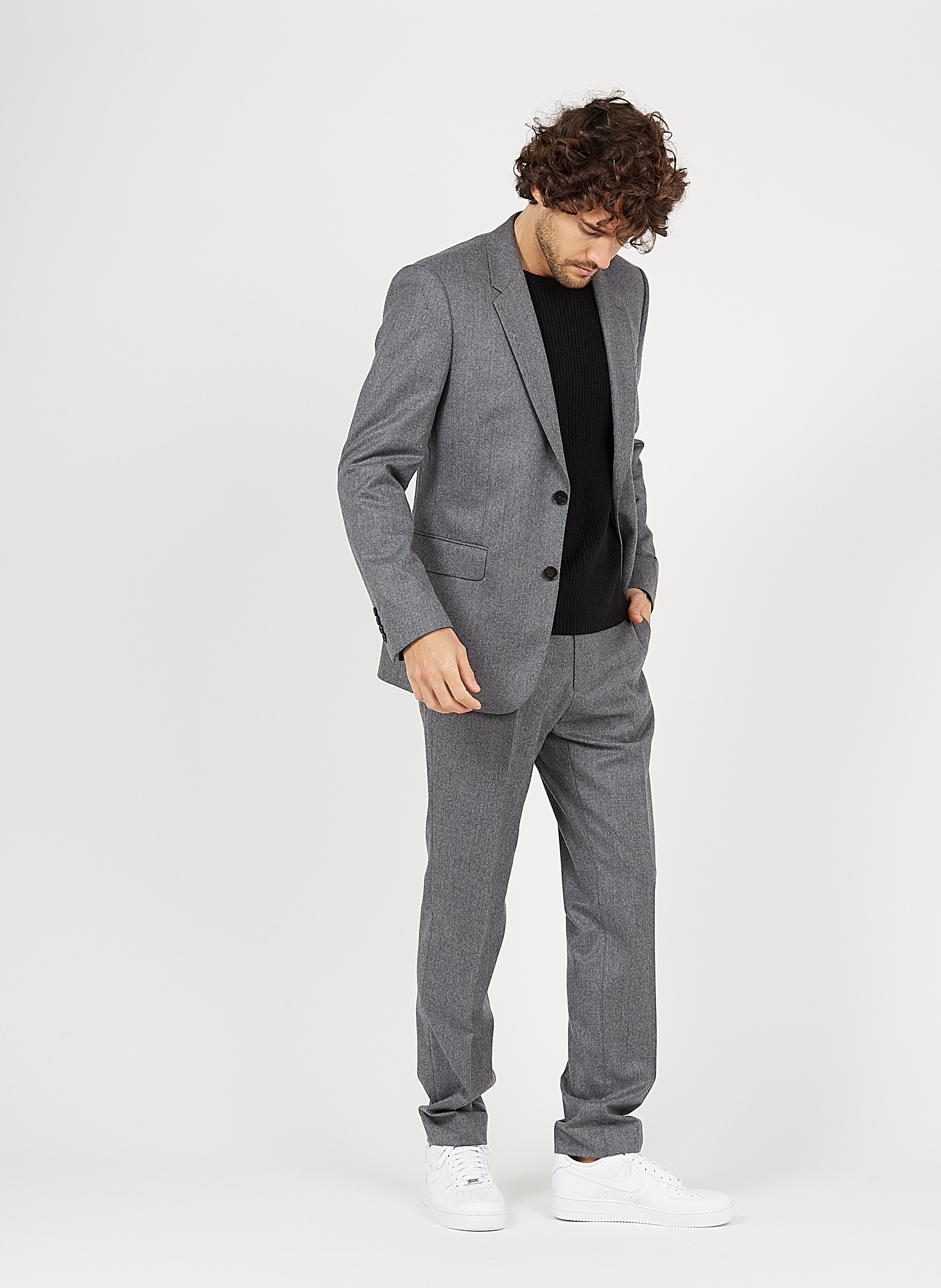 wool collared jacket