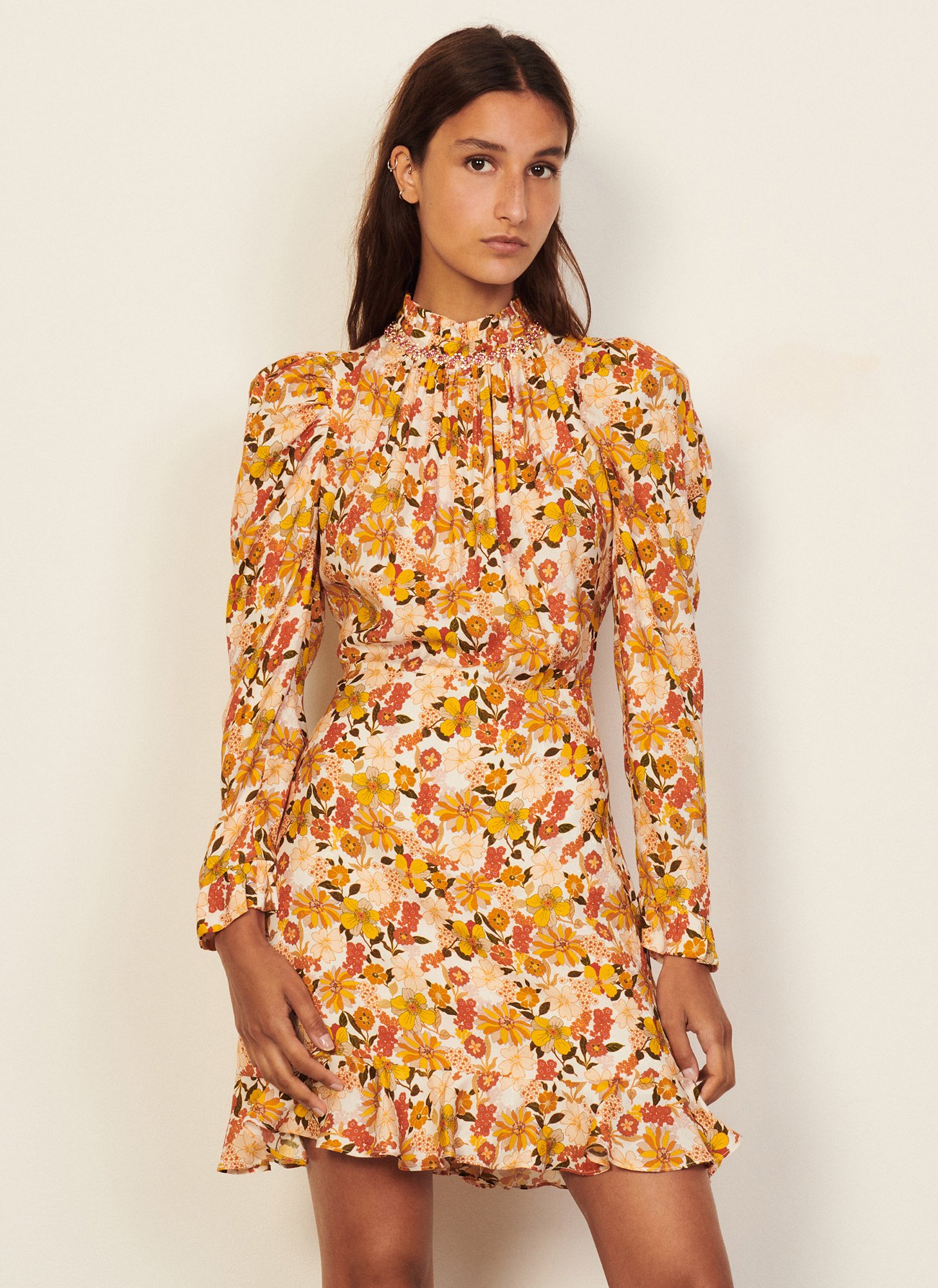 grace high low jacquard dress