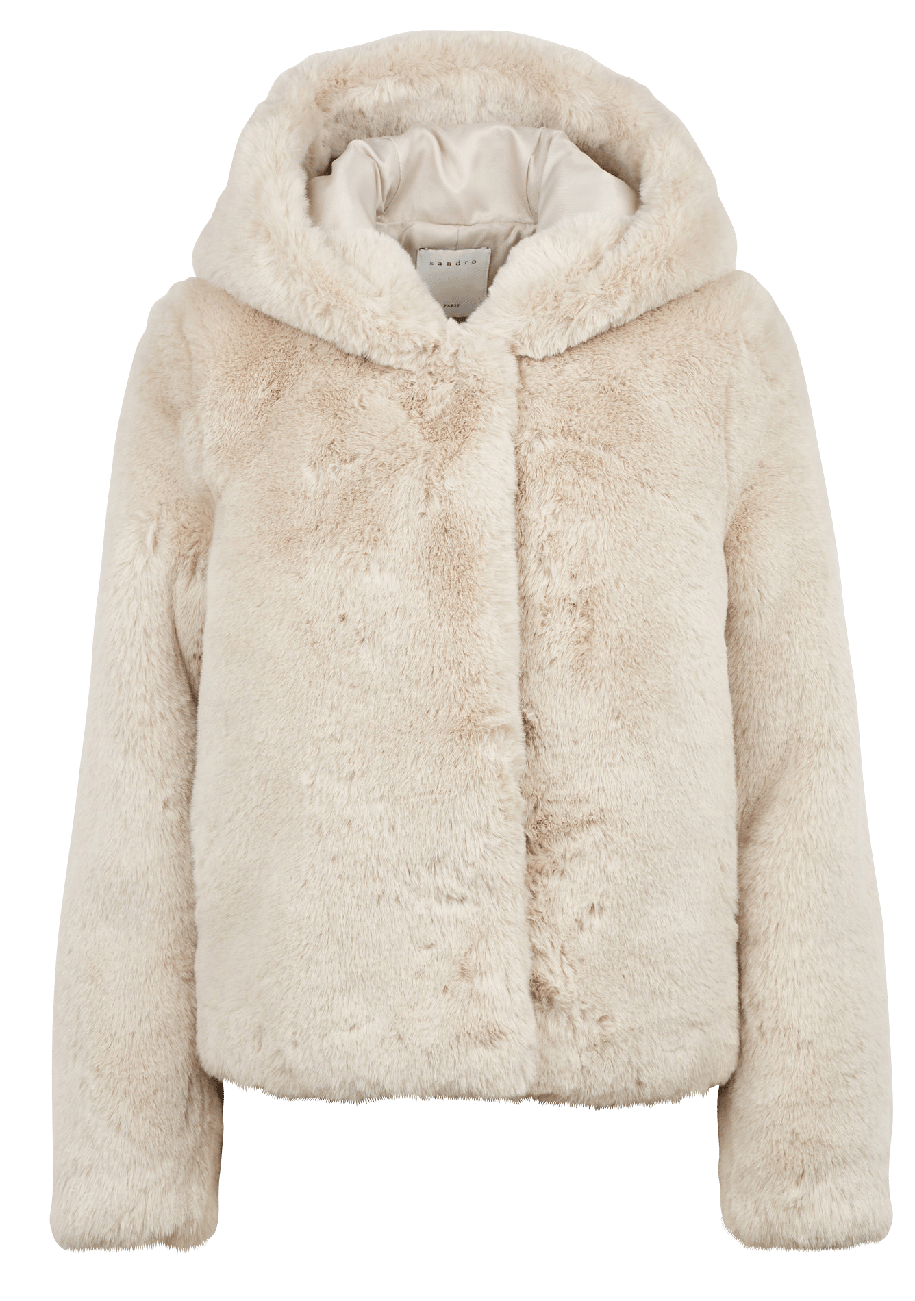 sandro fur hood coat
