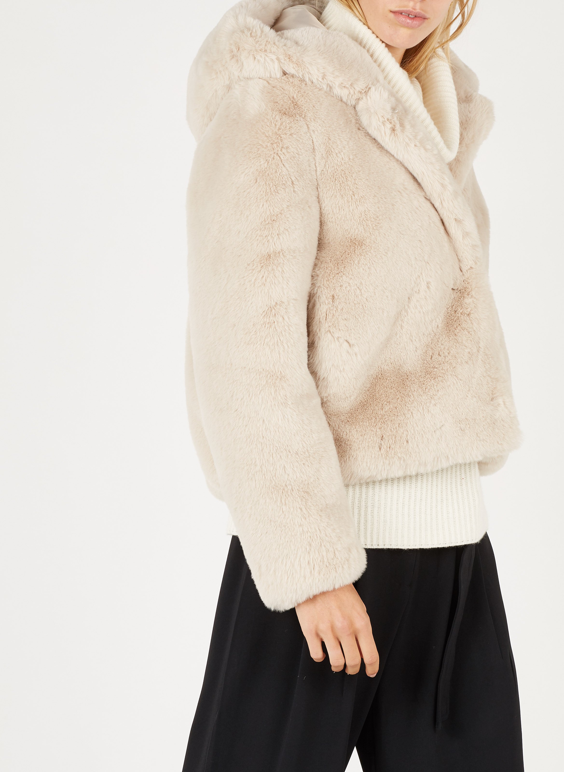 sandro fur hood coat