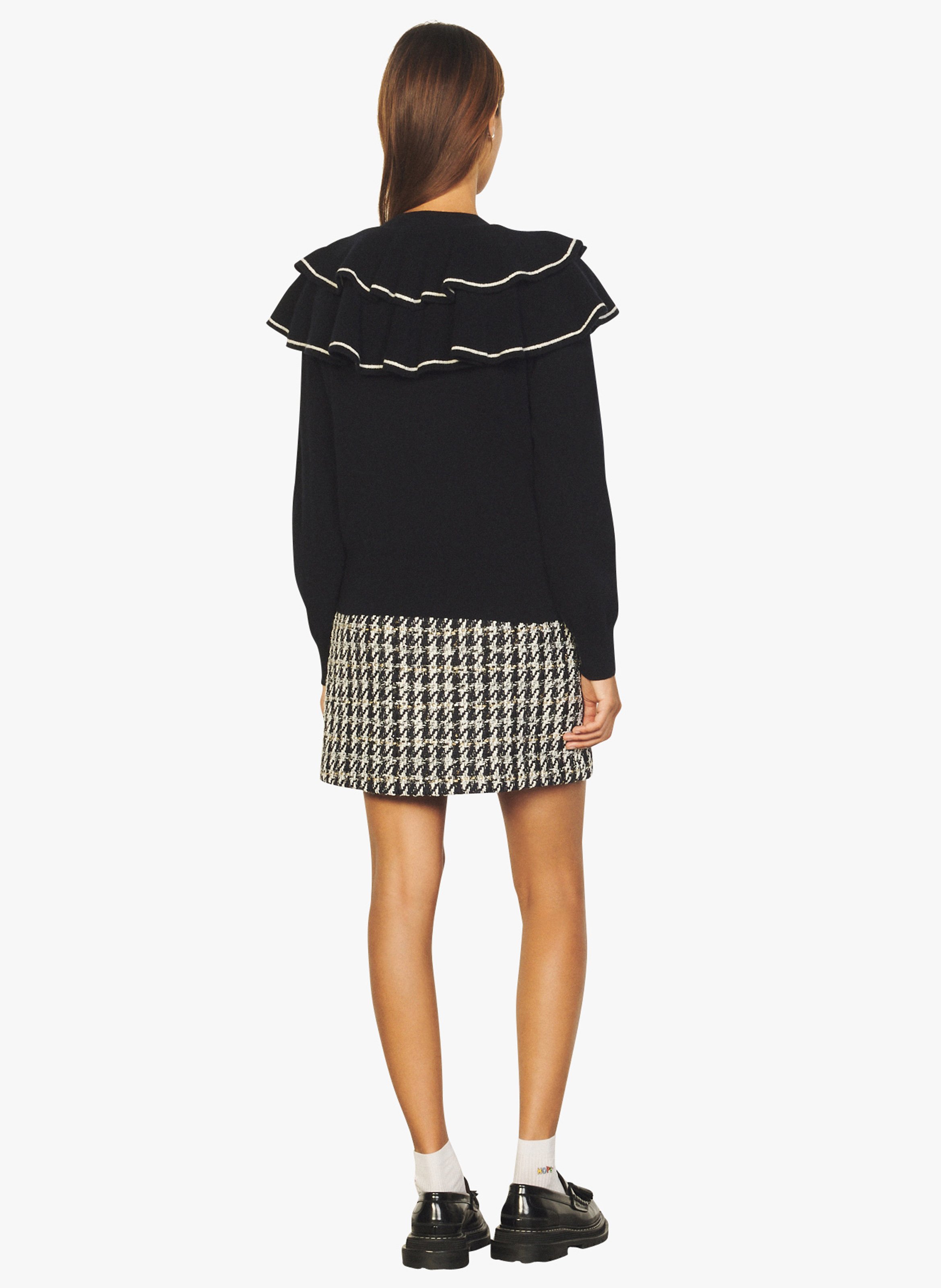 tweed skirt blue