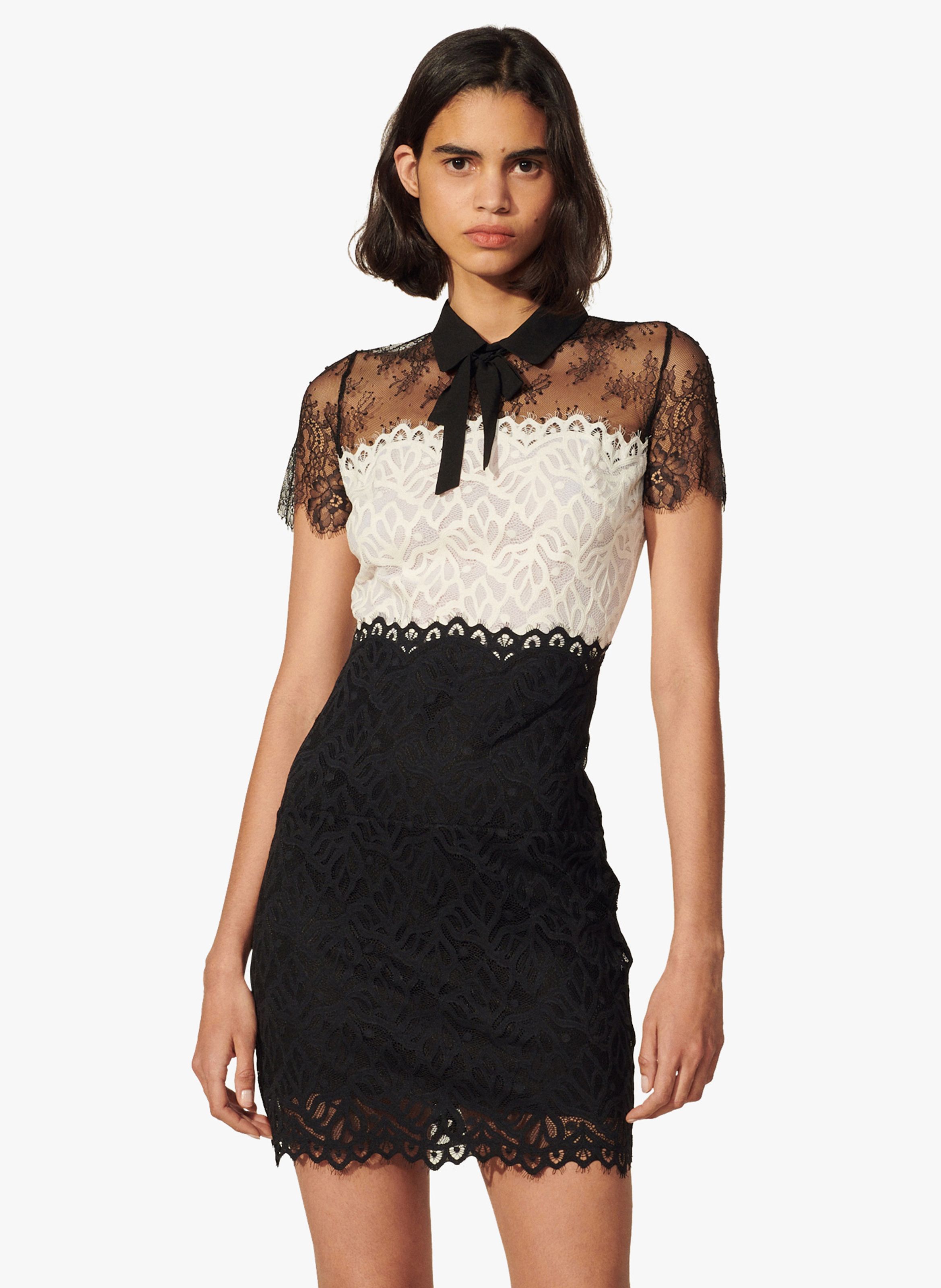 Sandro white hot sale lace dress