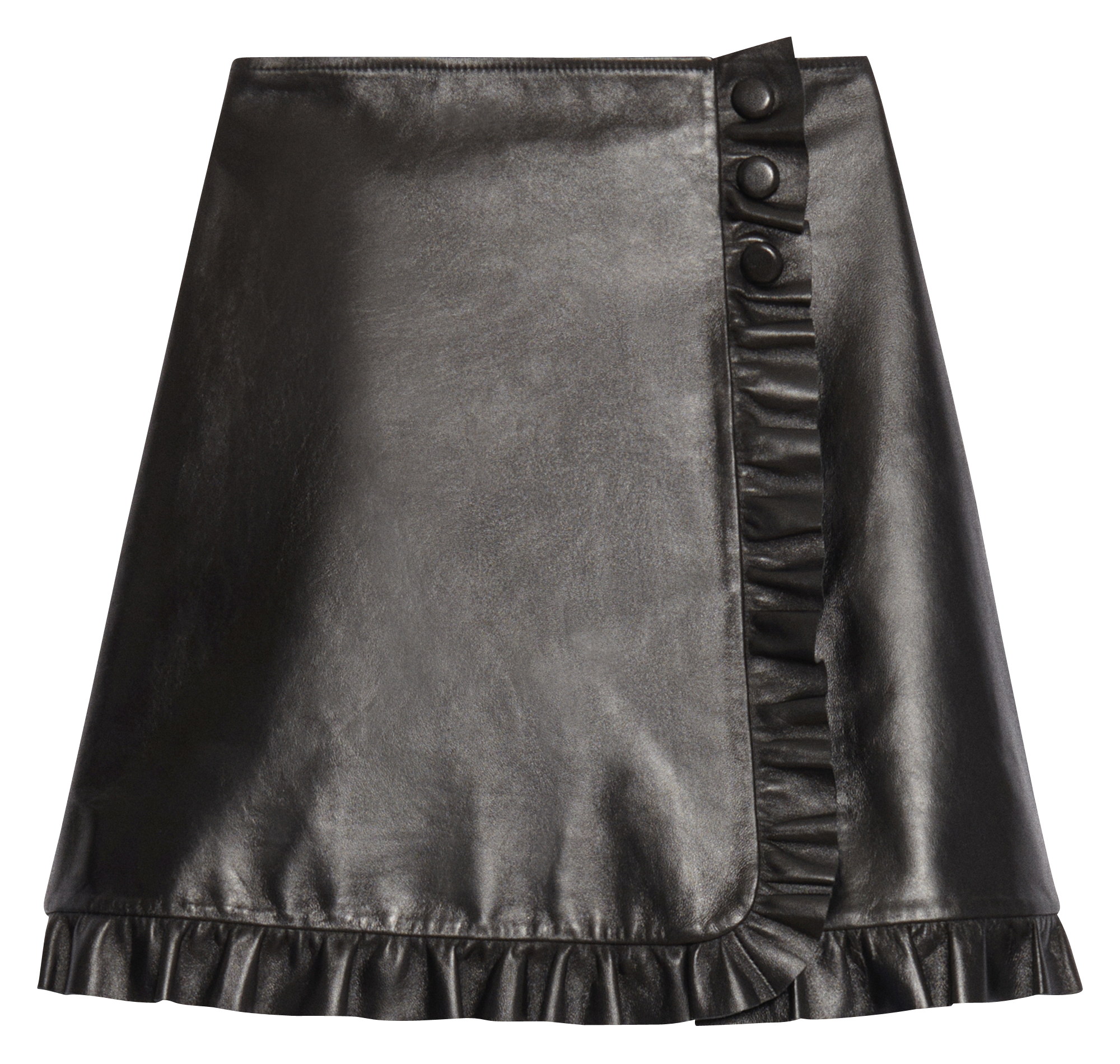 black and white leather trim skirt