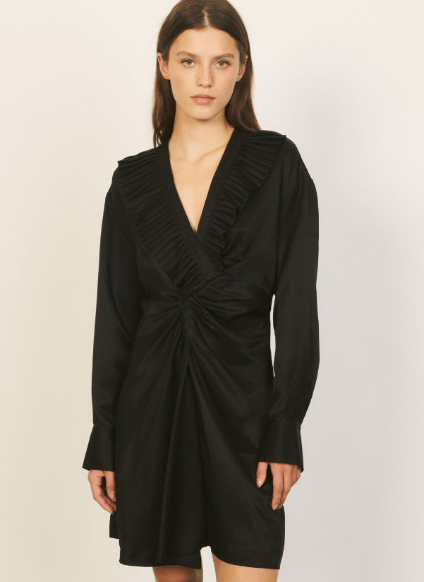 v neck linen dress