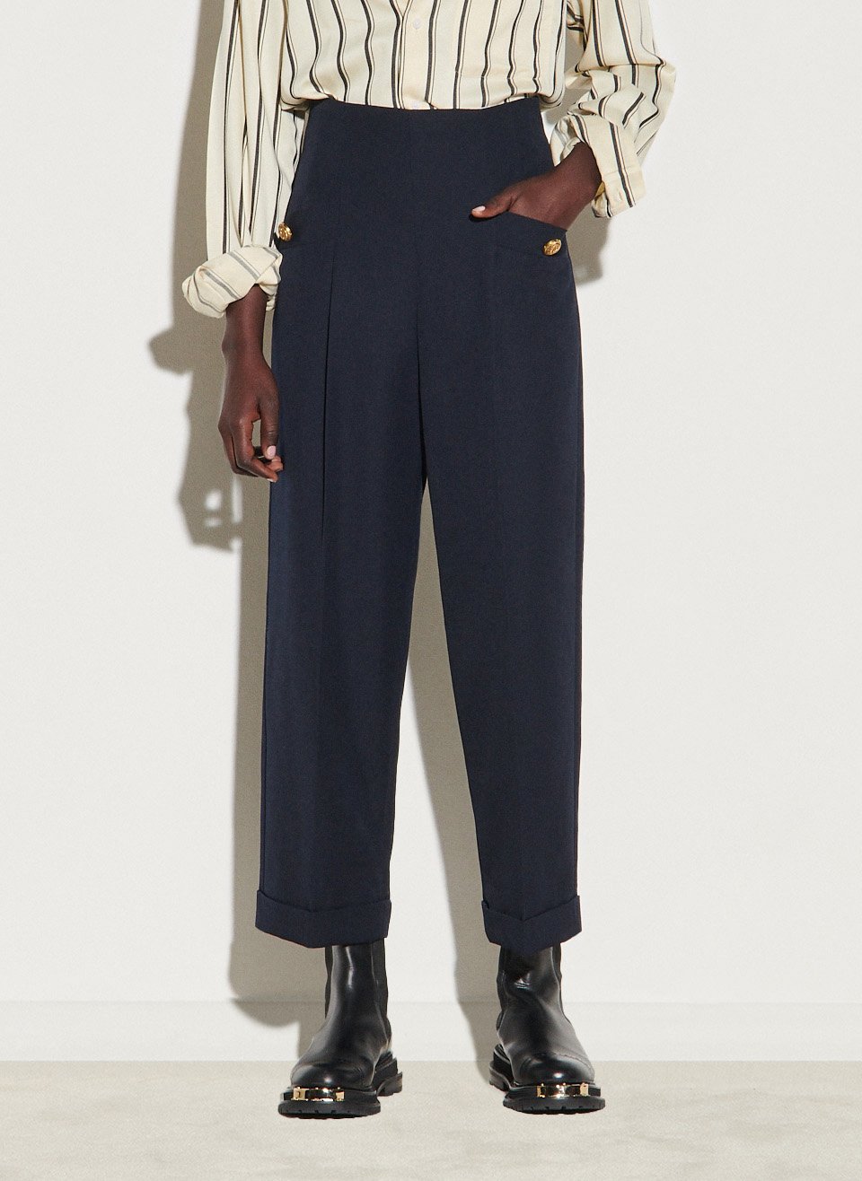 Wool wide leg cropped on sale pants