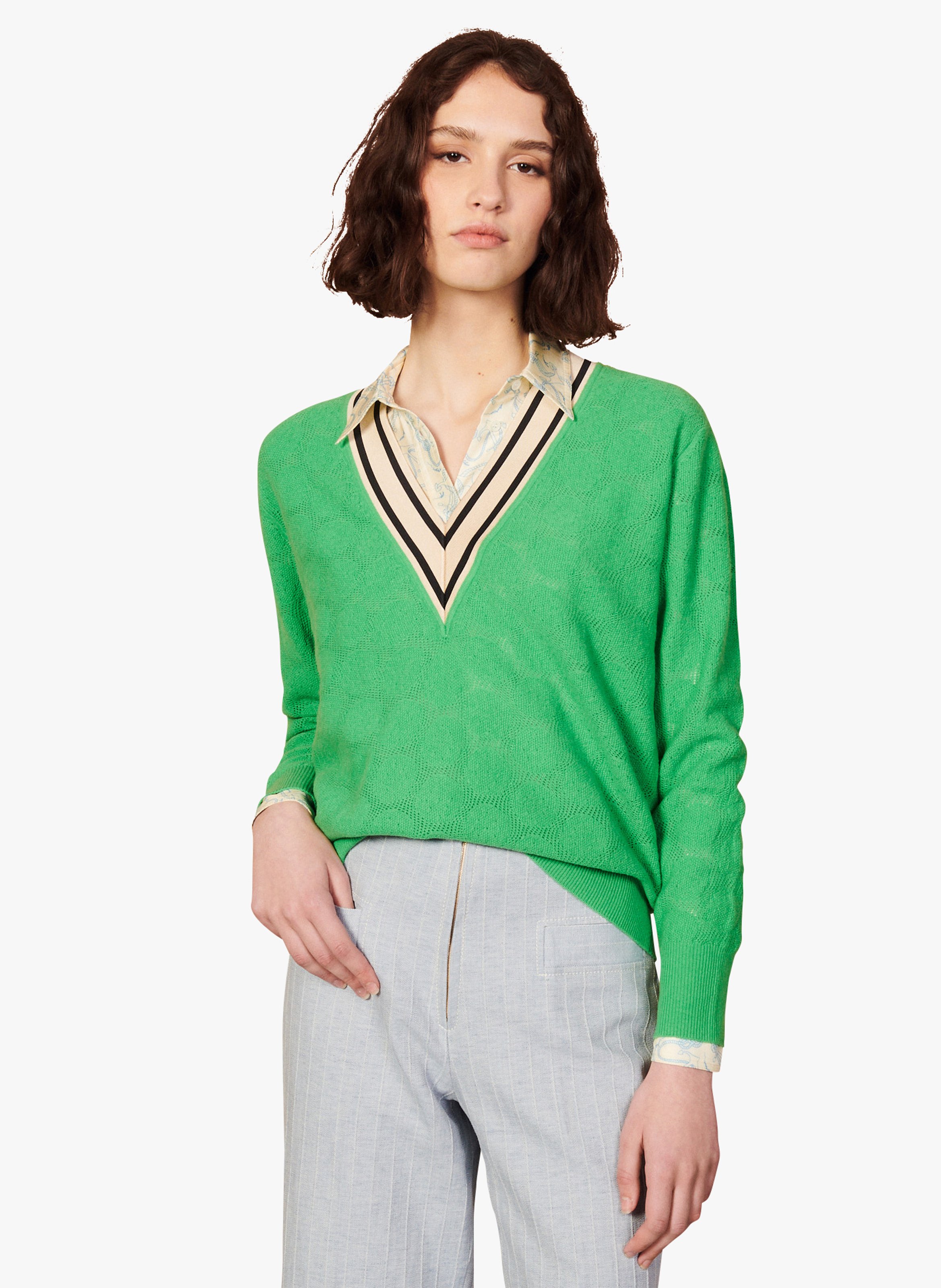 sandro green sweater