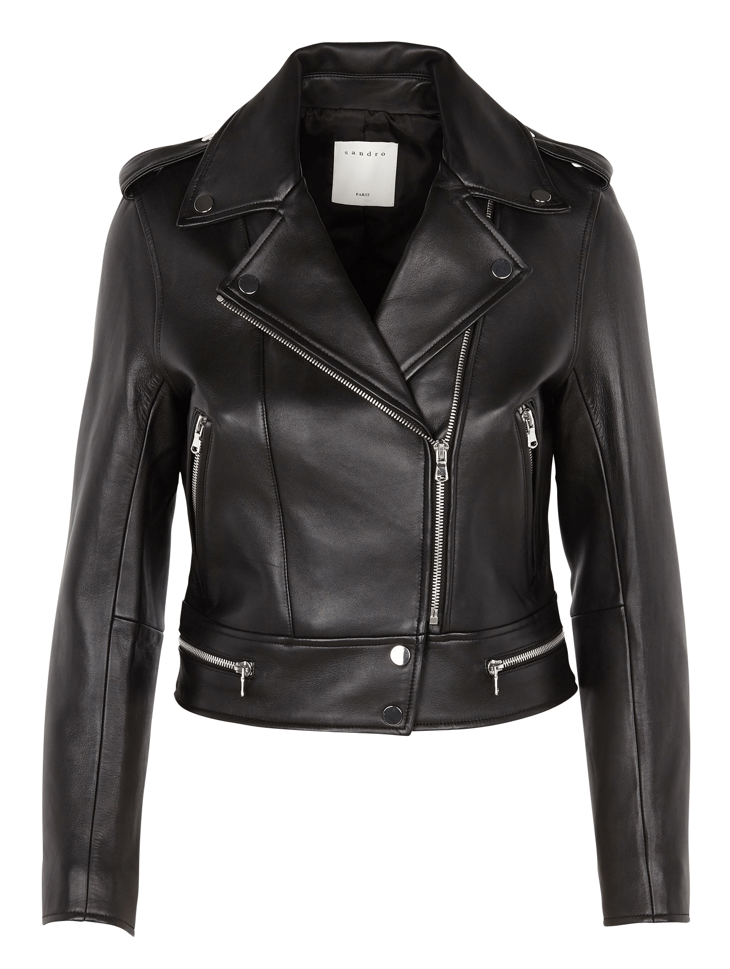 Leather Jacket Perfecto Cuir Sandro Sandro Leather Outlet Jacket Women - Main Image