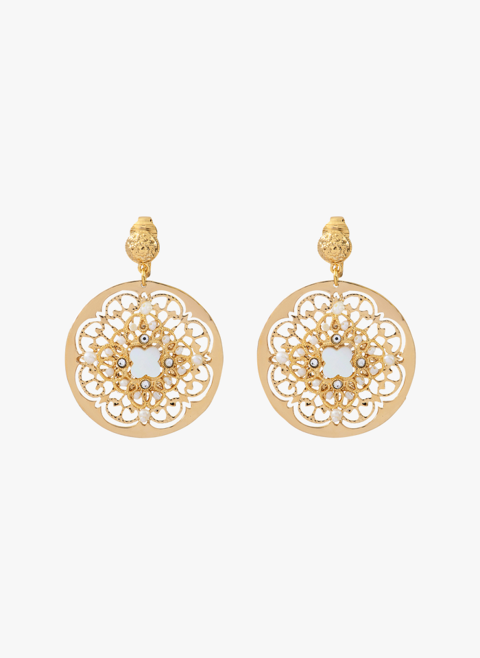 SATELLITE PARIS White Mother-of-pearl clip earrings
