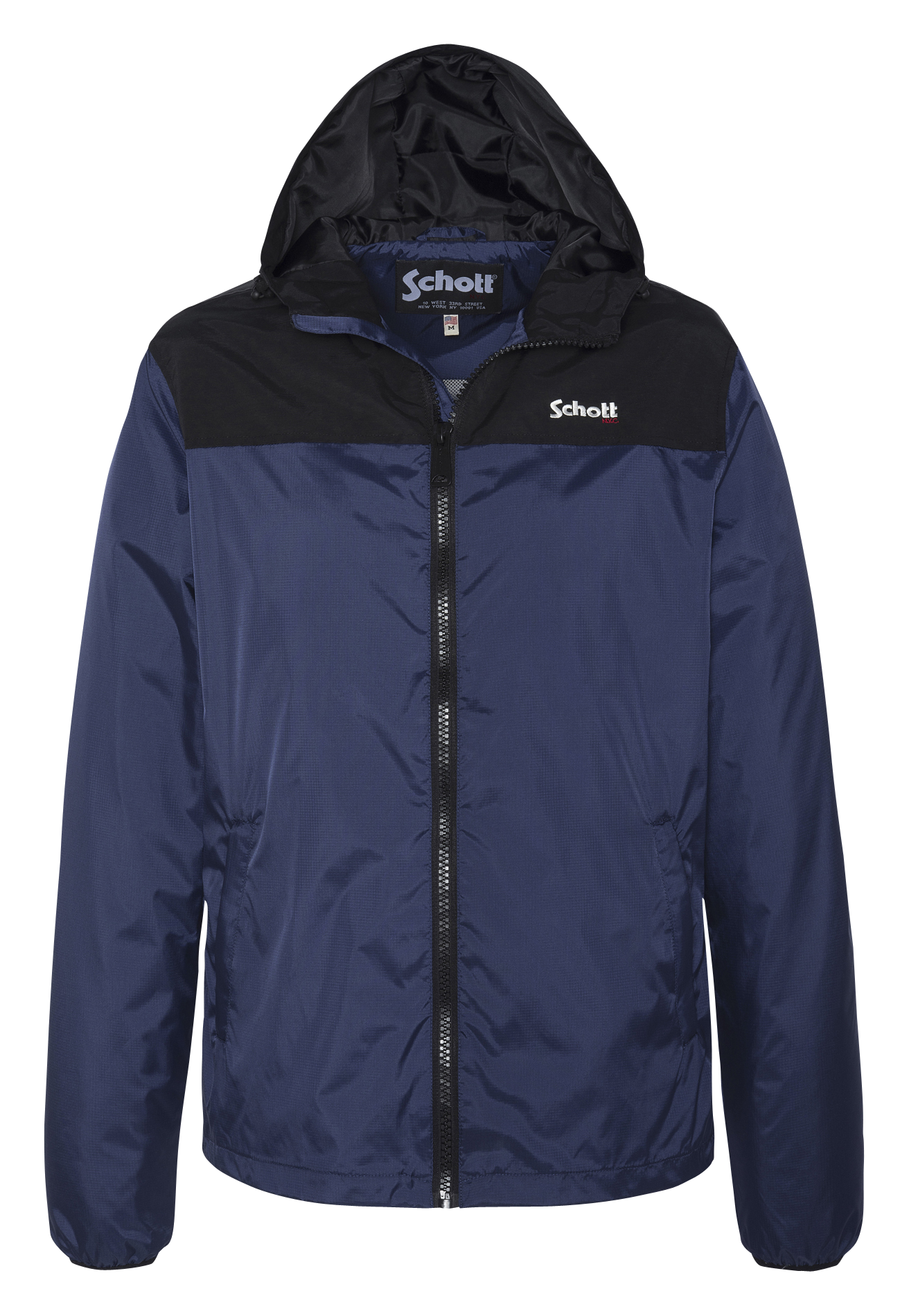 Hooded Waterproof Jacket Royal Blue Schott - Men | Place des Tendances