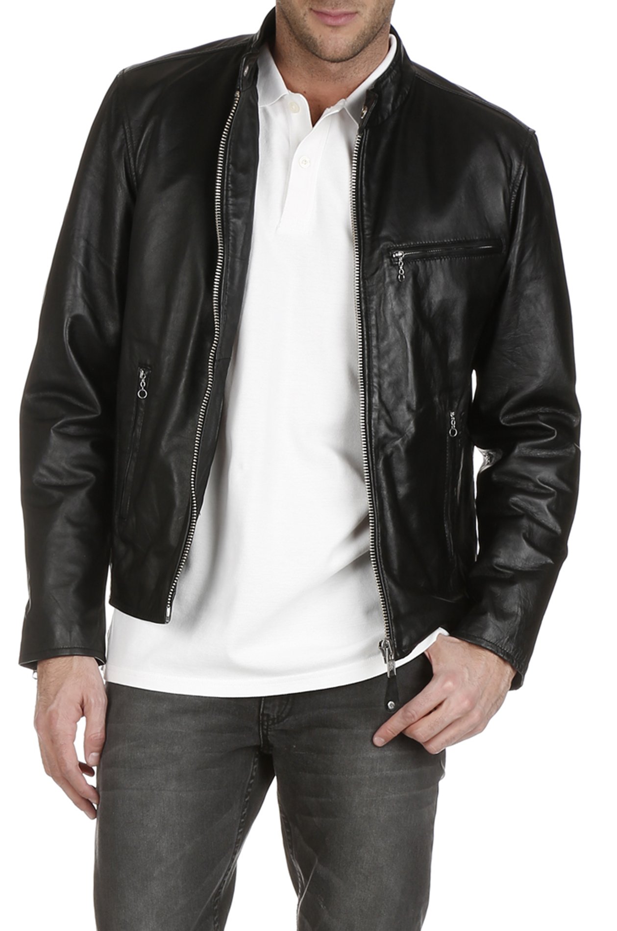 schott black leather jacket