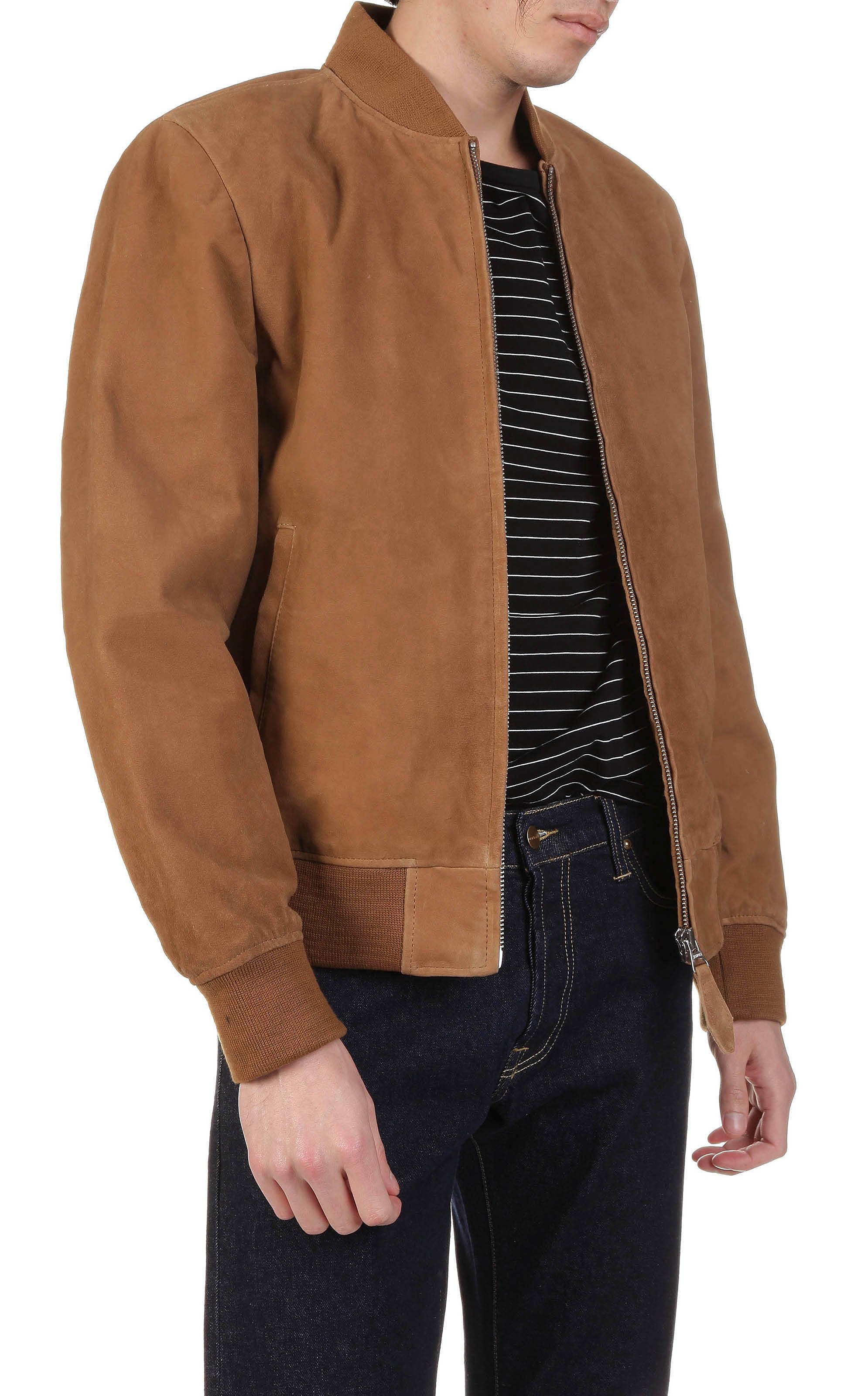 schott suede bomber jacket