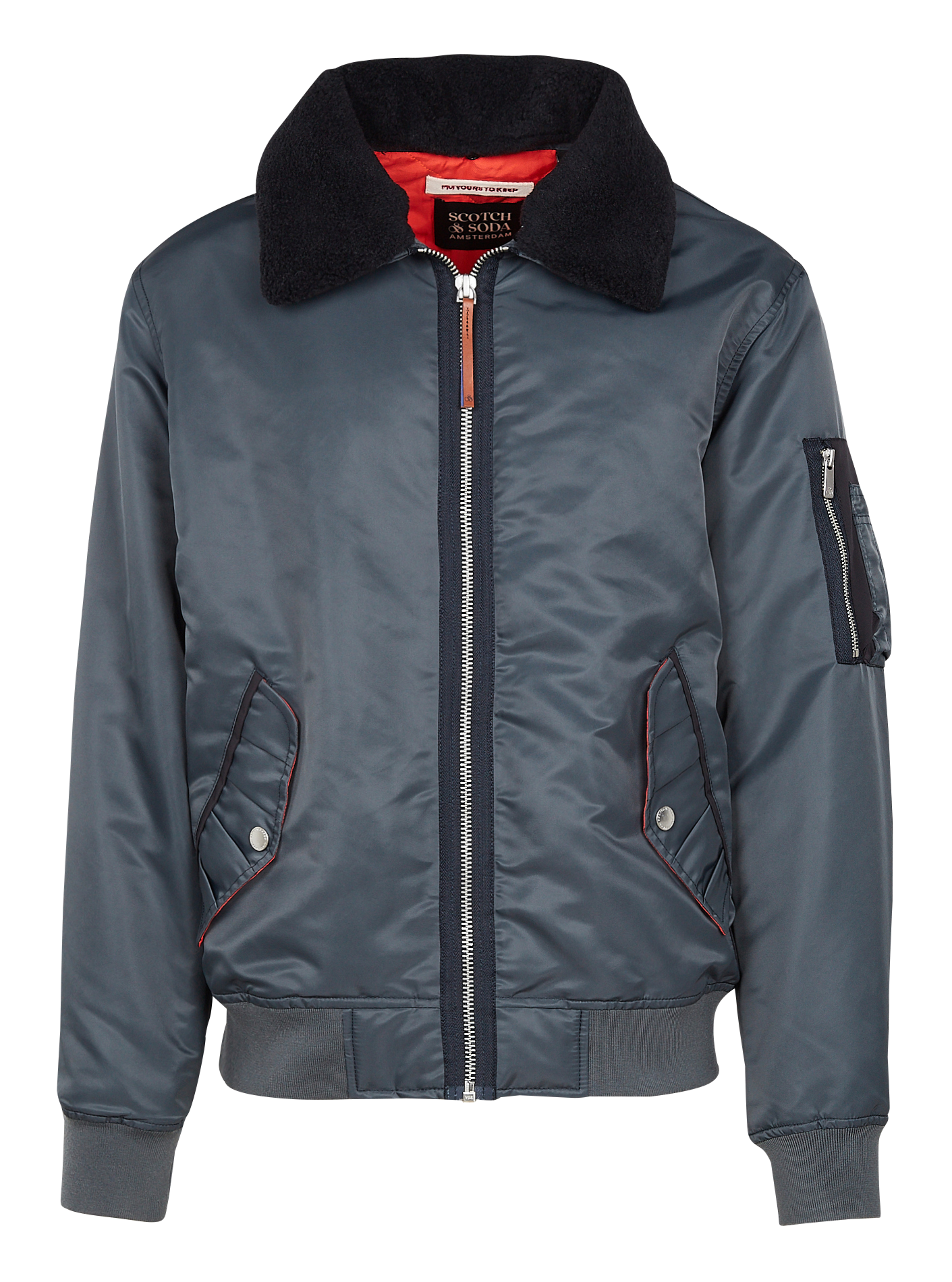 Scotch & Soda 173069: Nylon bomber jacket, Navy - Junction Malta