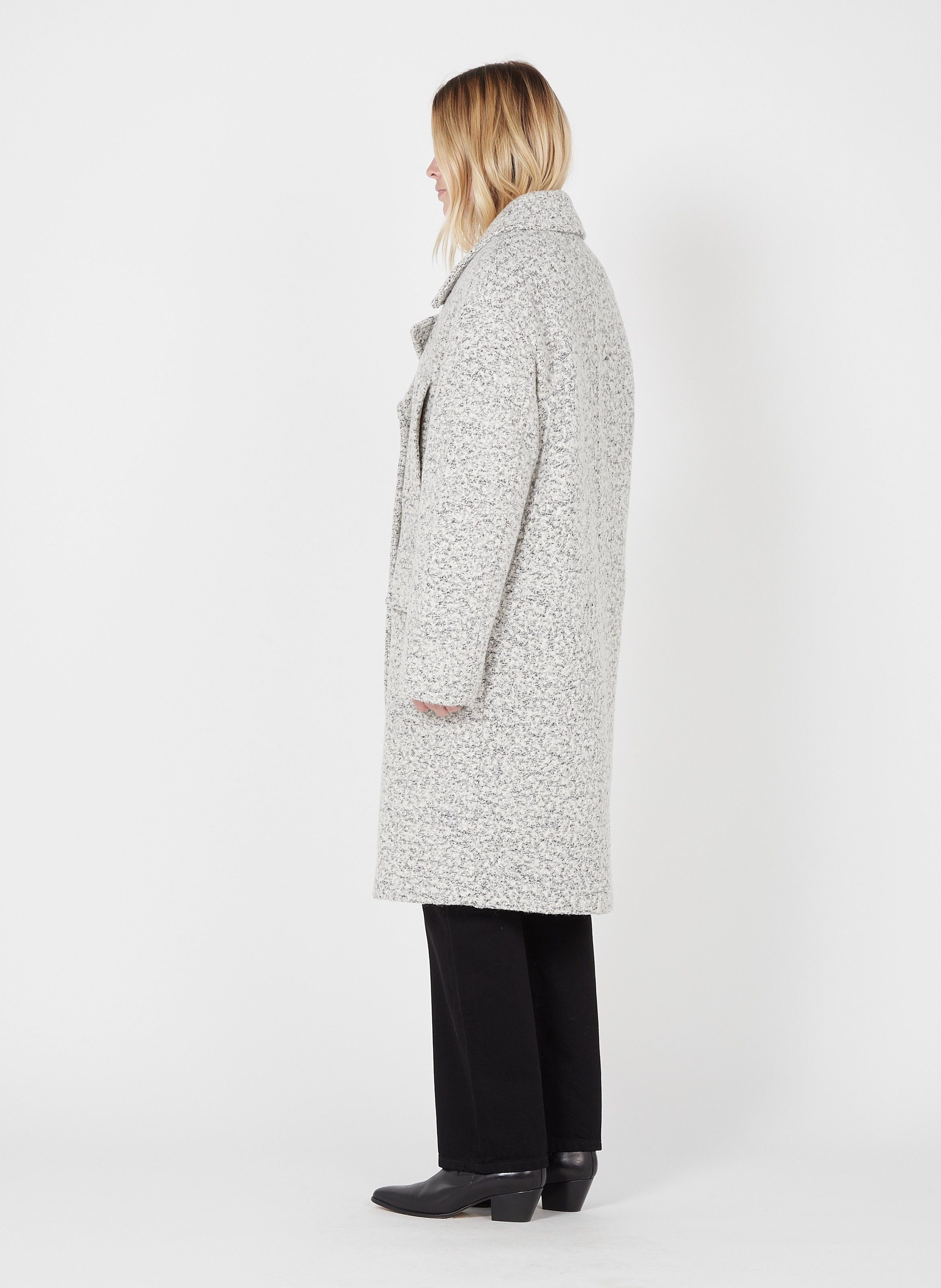 oversized grey wool coat