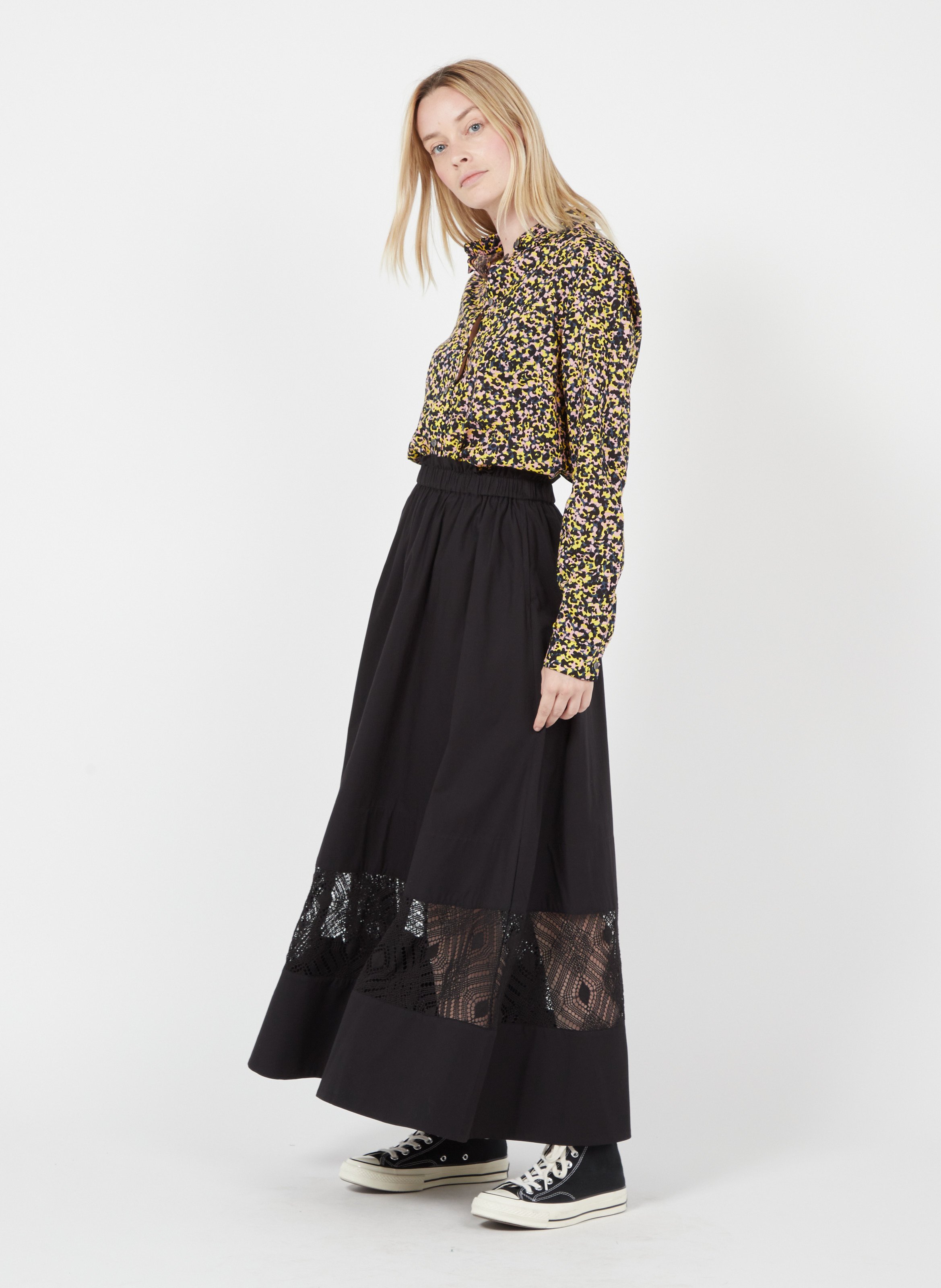 long black skirt cotton