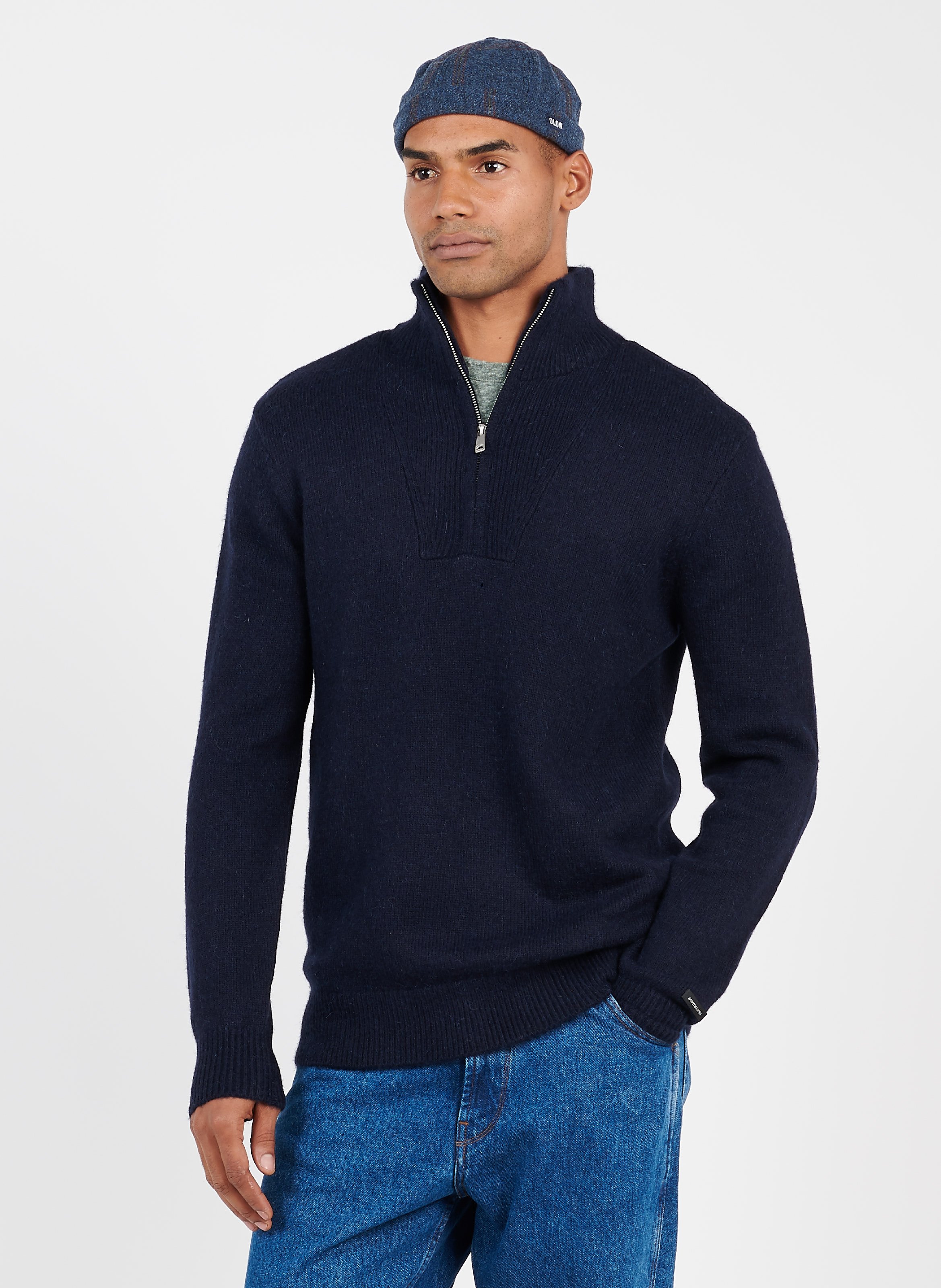 high neck zip jumper