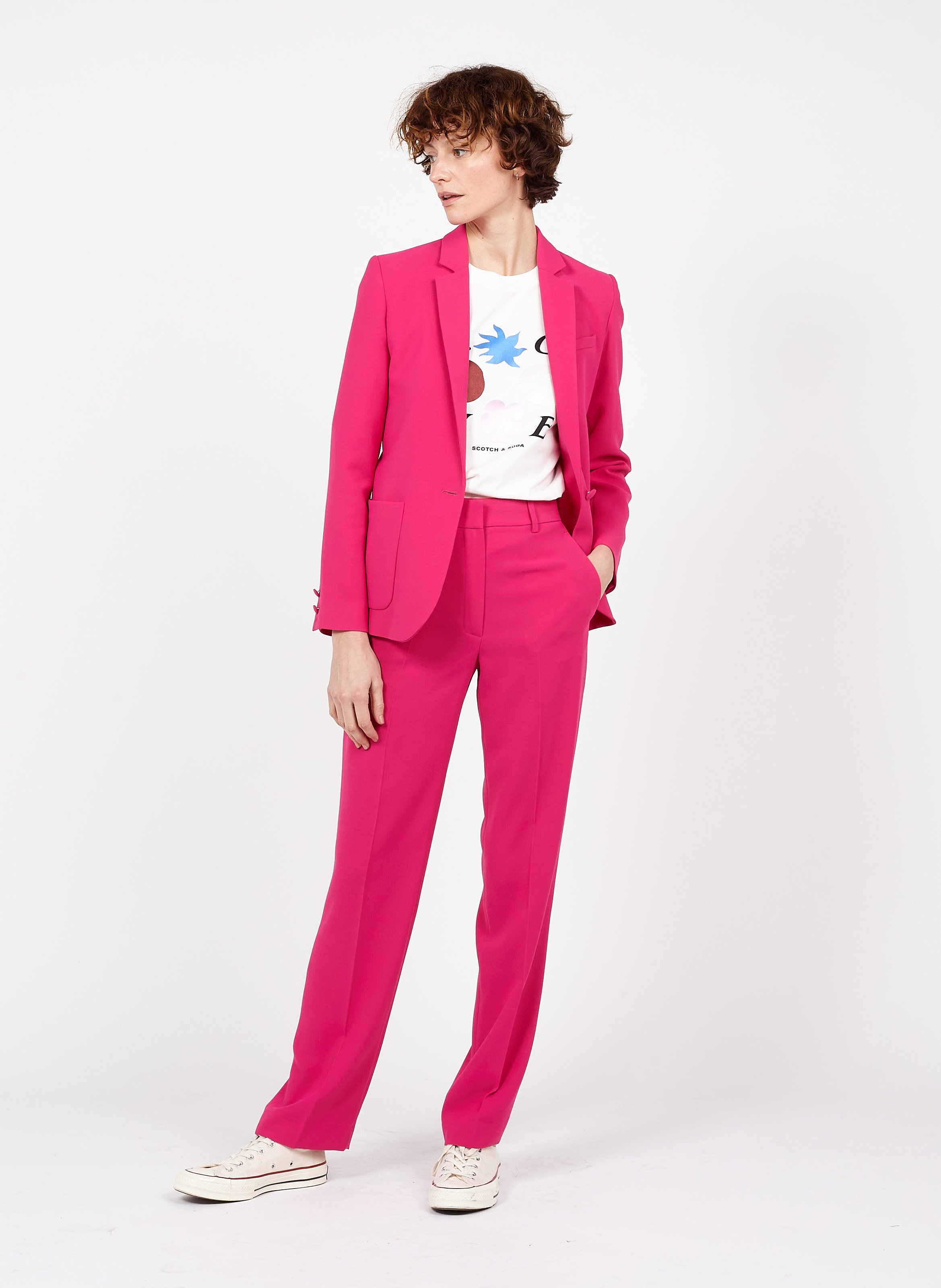 fushia pink blazer