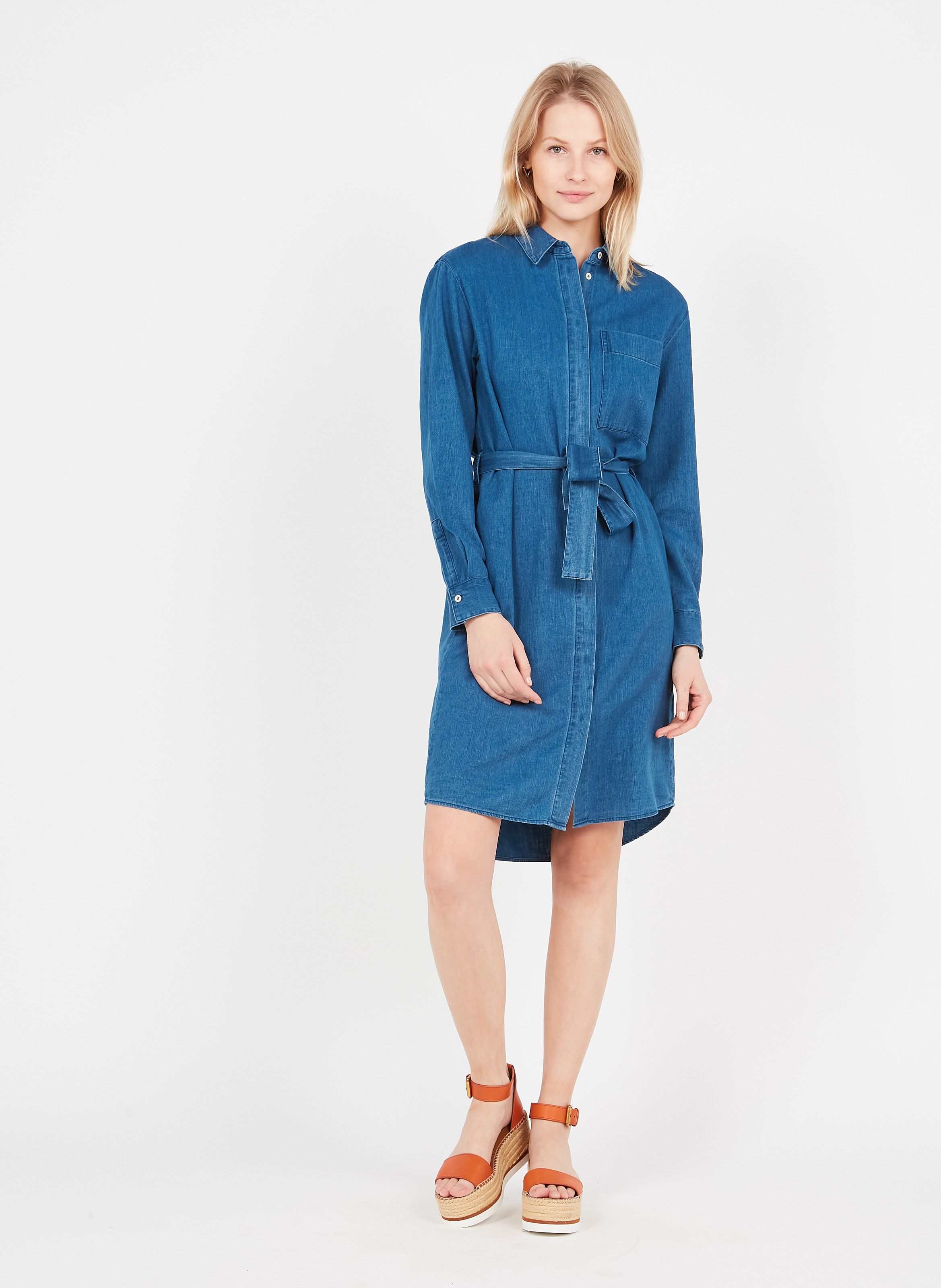 polo denim shirt dress