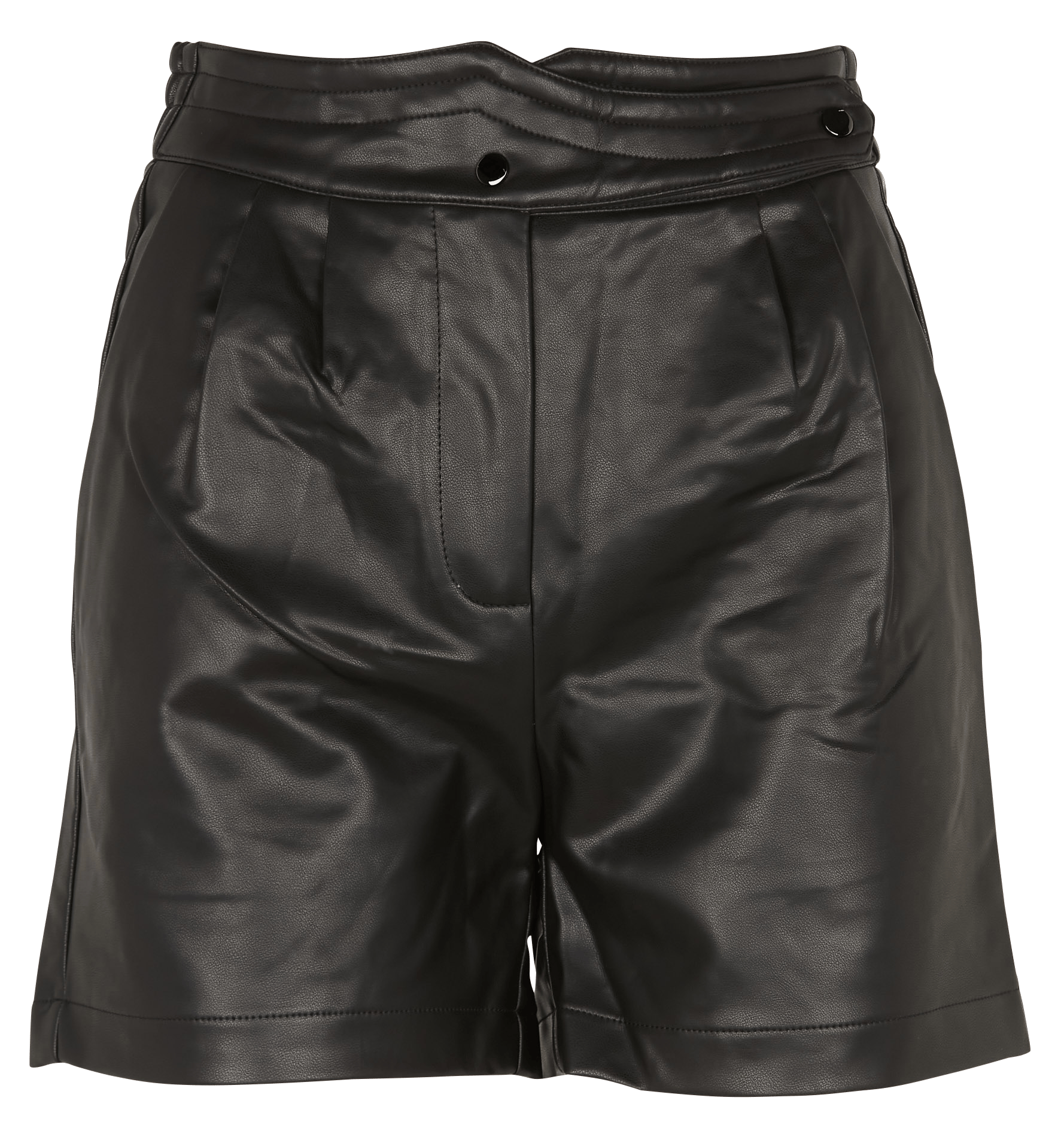 Highwaisted Faux Leather Shorts Black See U Soon Women Place des