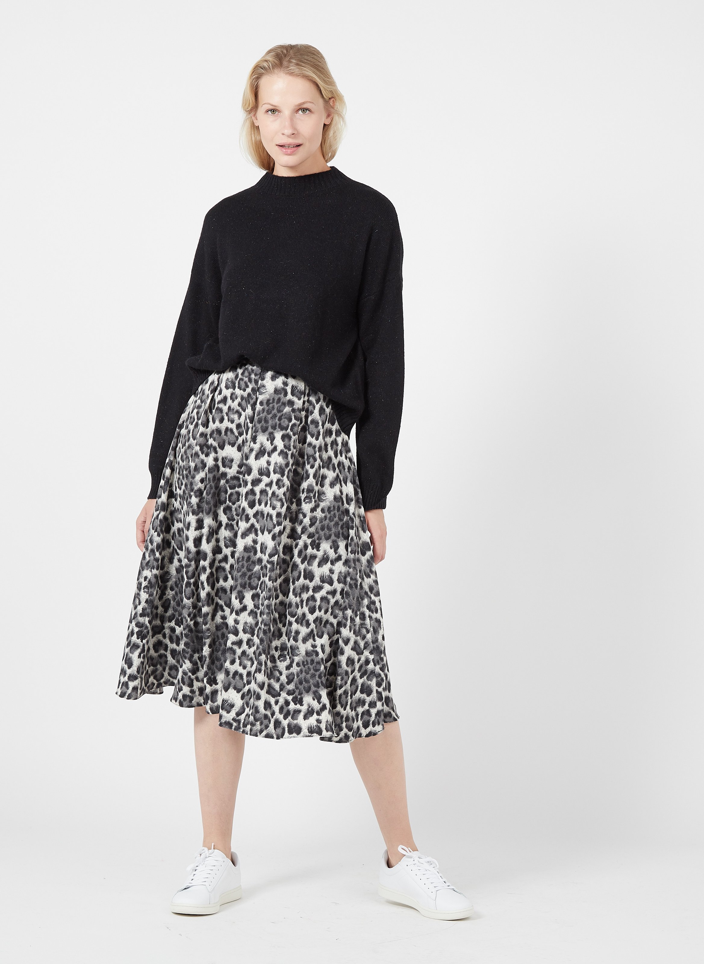 women's midi skirts grey