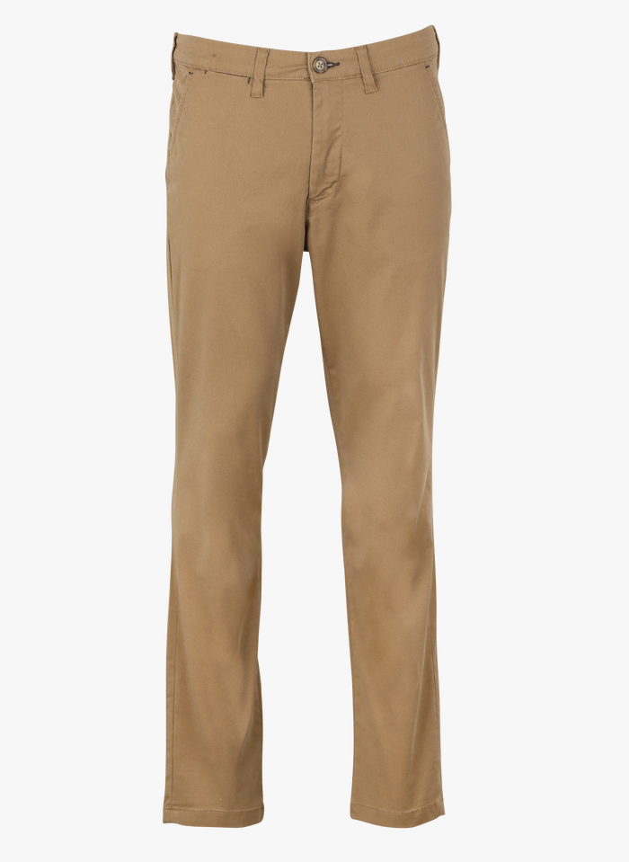 SELECTED Brown Slim-fit organic cotton pants