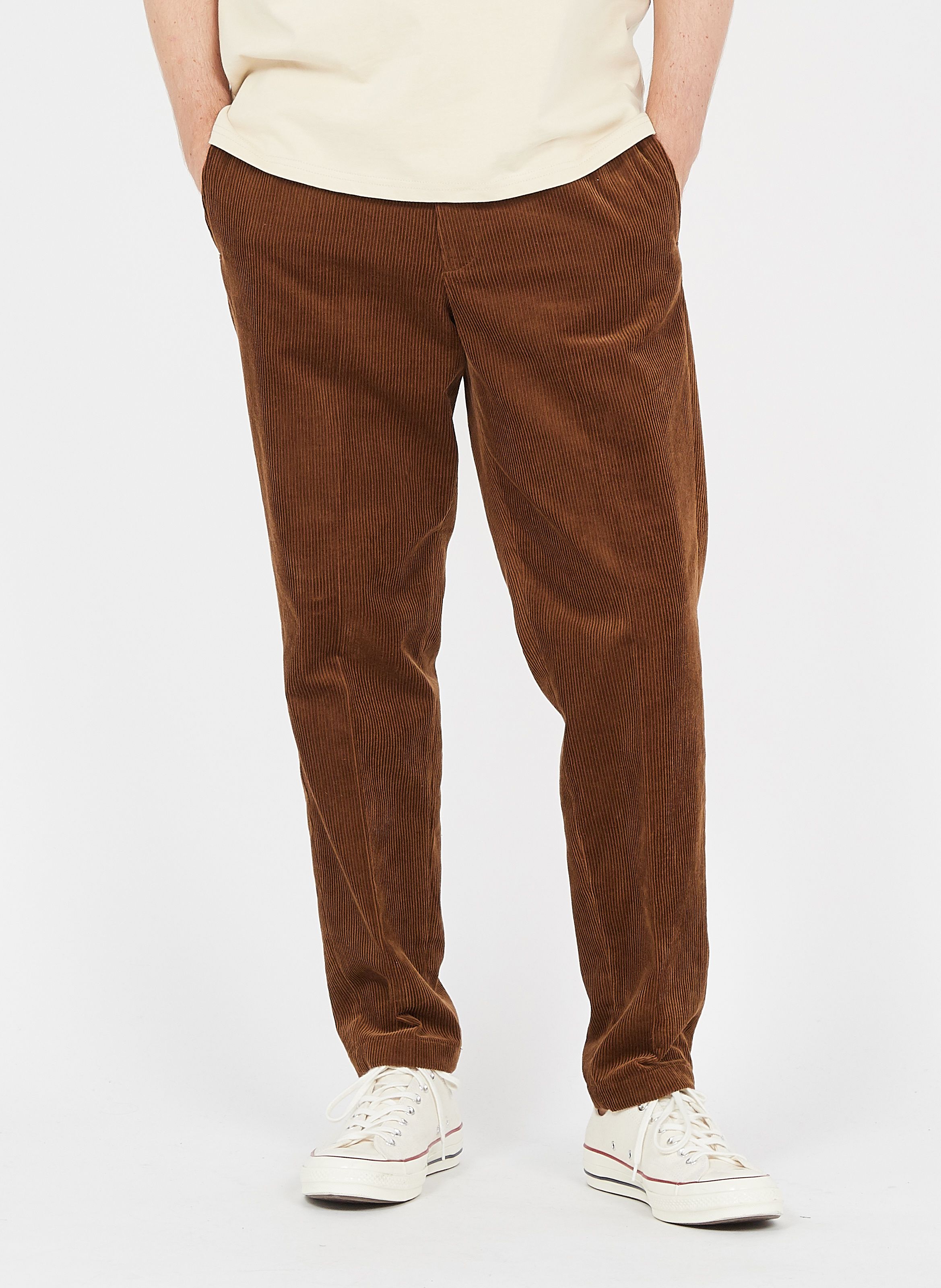 High waist wide leg cotton corduroy pants | GIORDANO Online Store