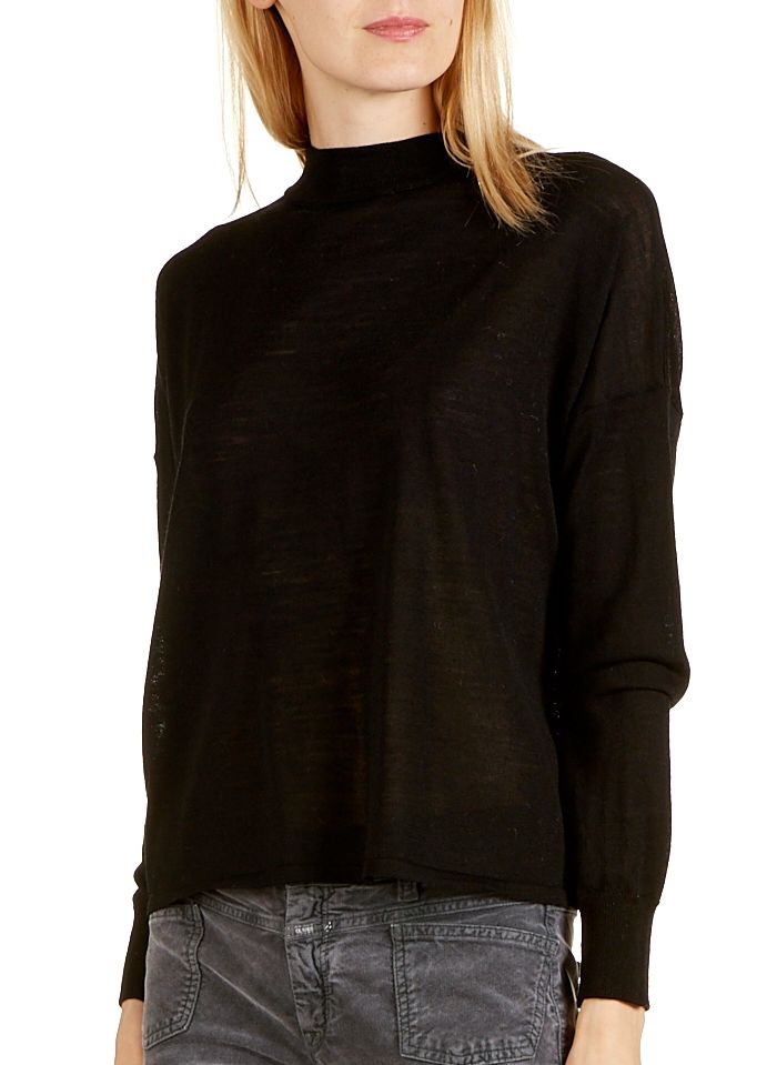 SESSUN Black High-neck wool sweater