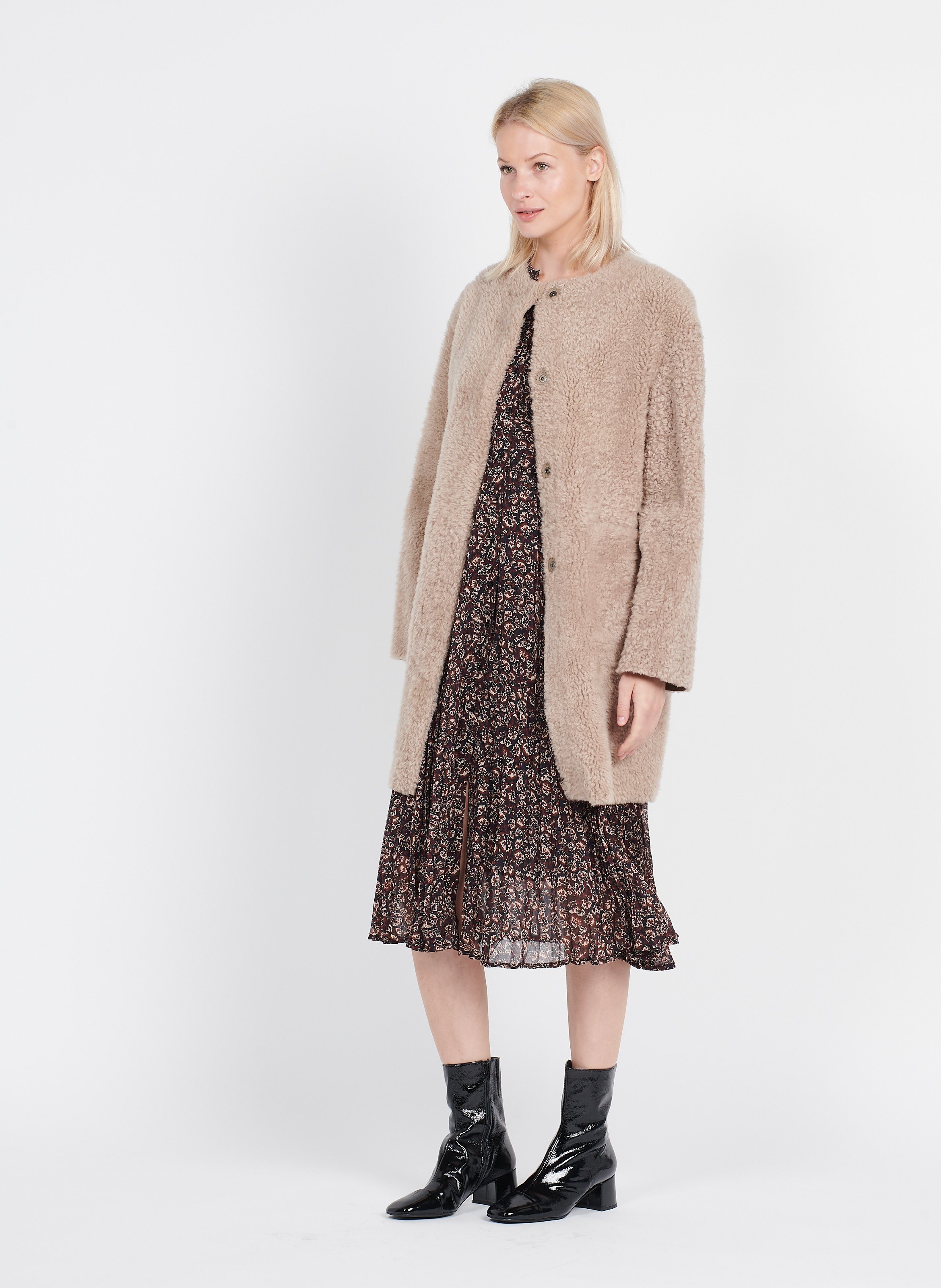 Reversible Sheepskin Coat Sand Gerard 