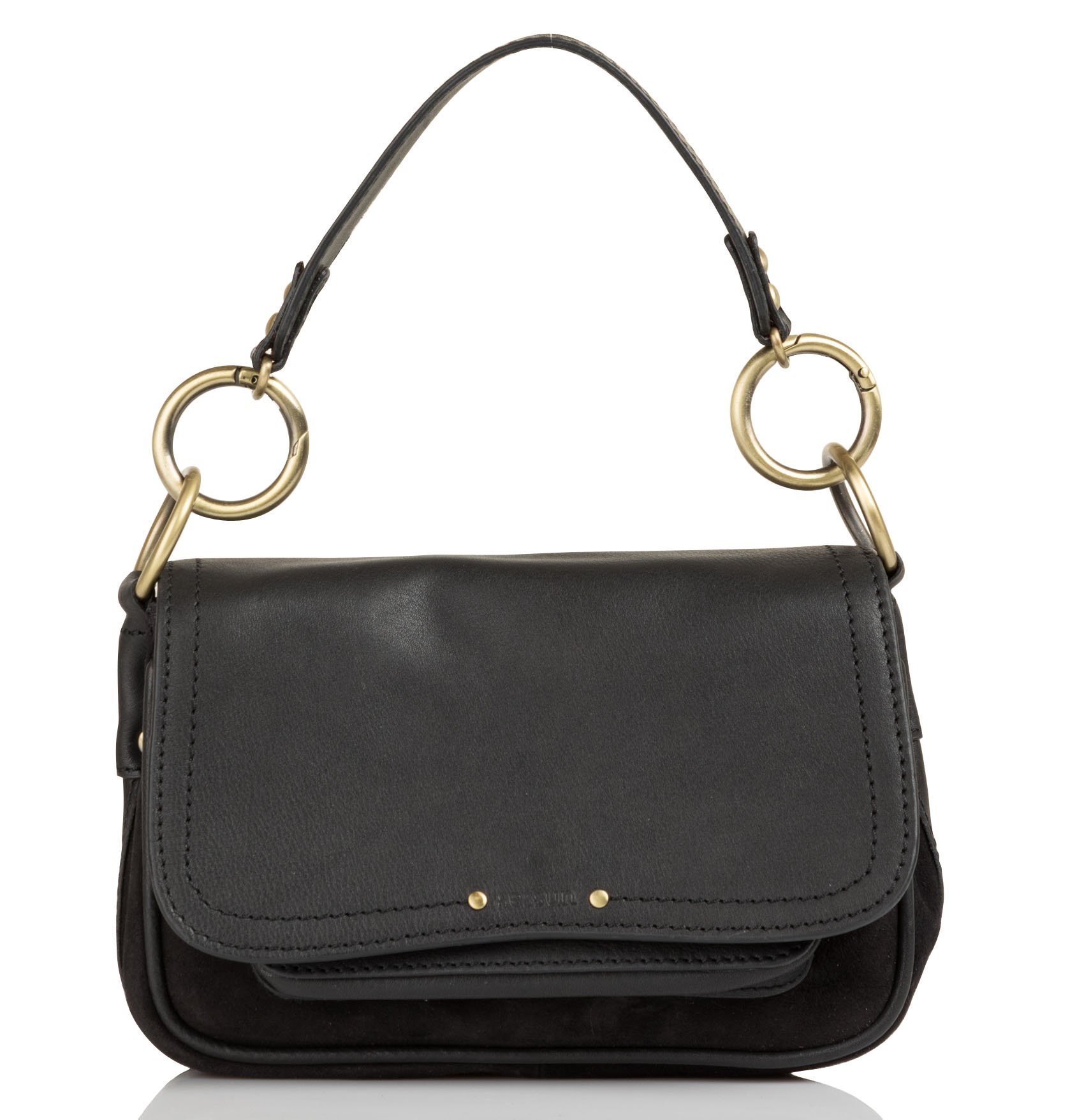black leather messenger bolsa womens
