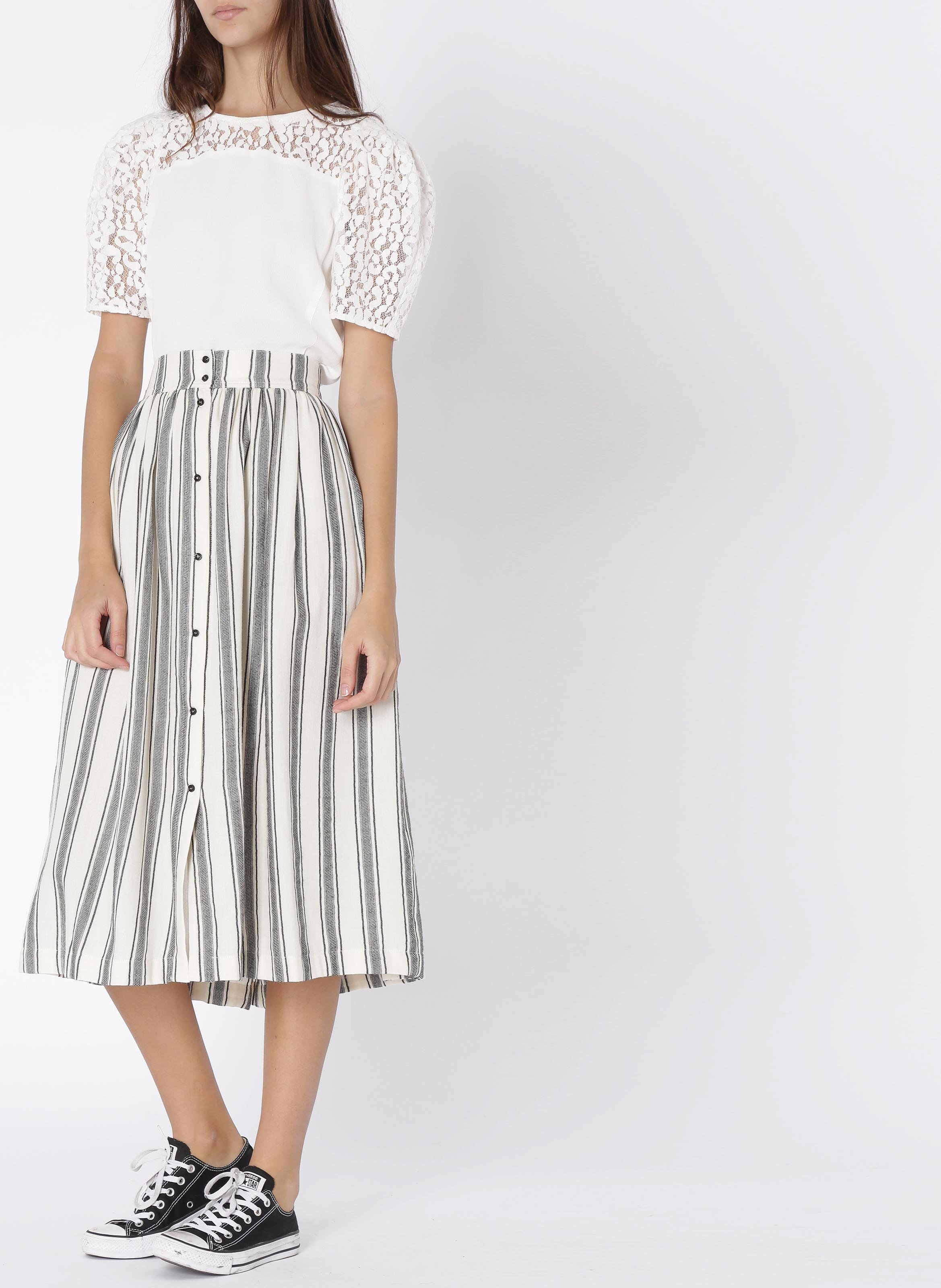 striped midi skirt