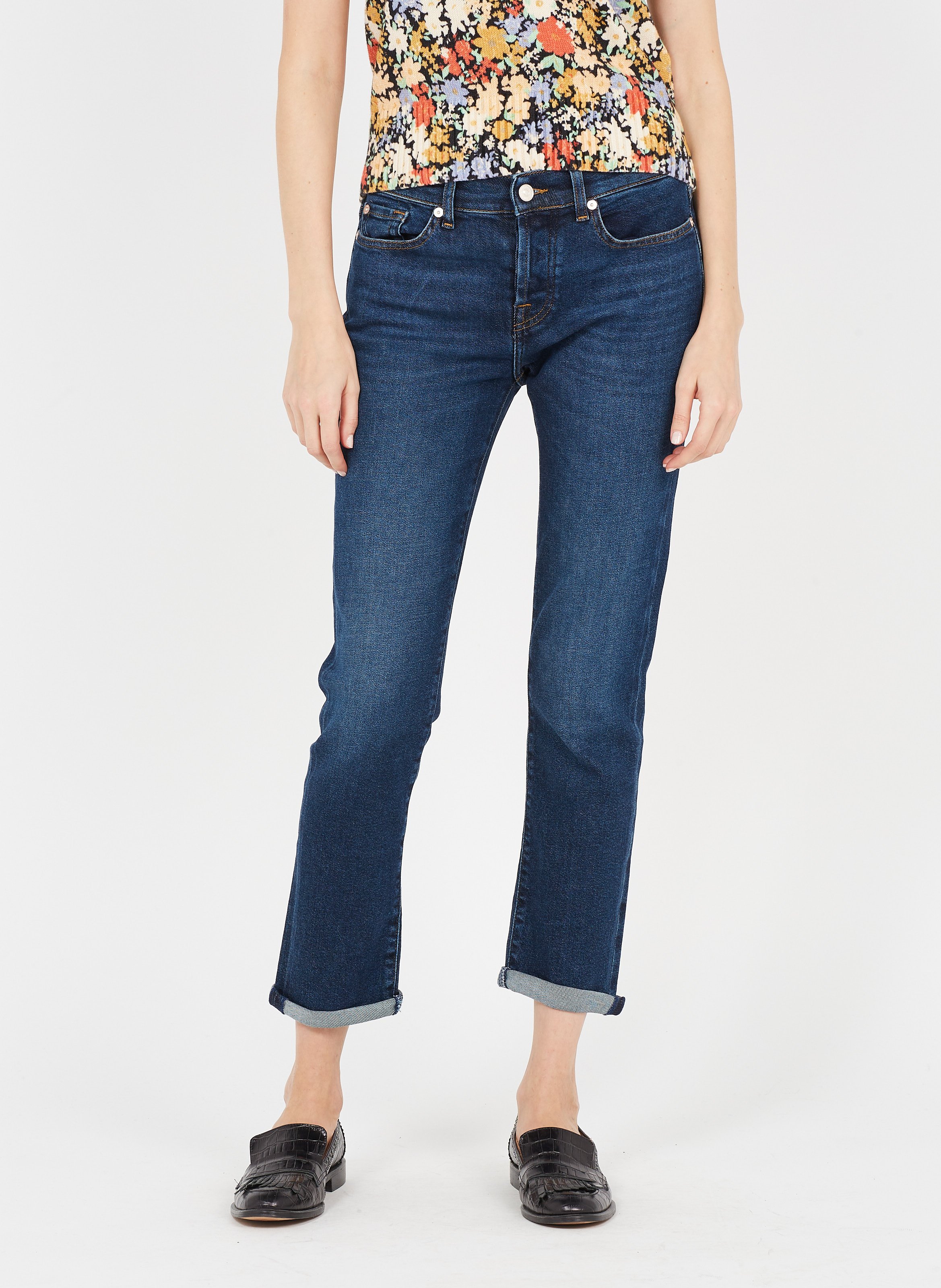 Sale High-rise Straight-leg Jeans Dark 