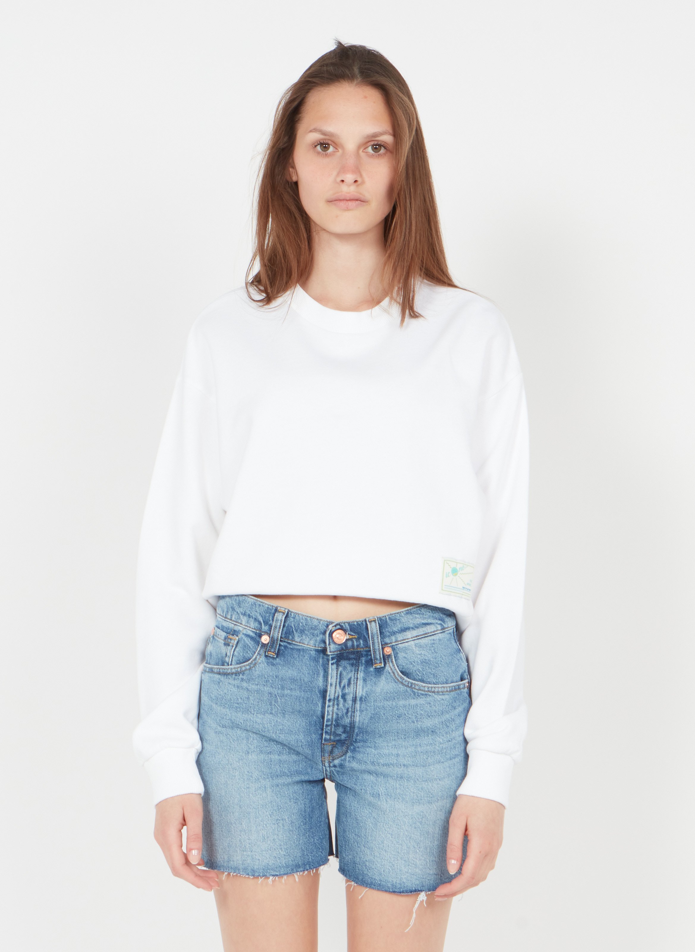 Sale High-waisted Denim Shorts Mid Blue 