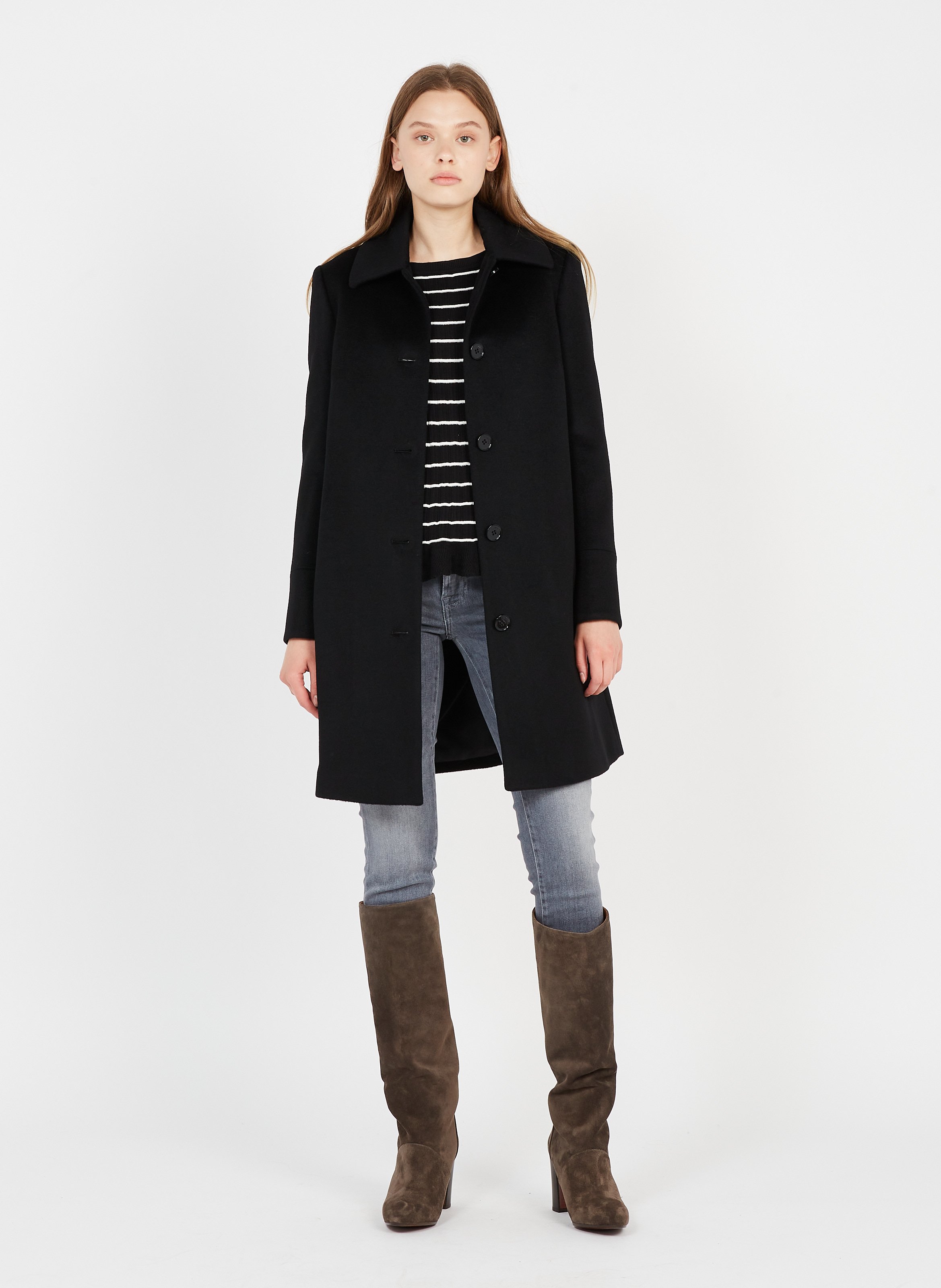 classic black wool coat