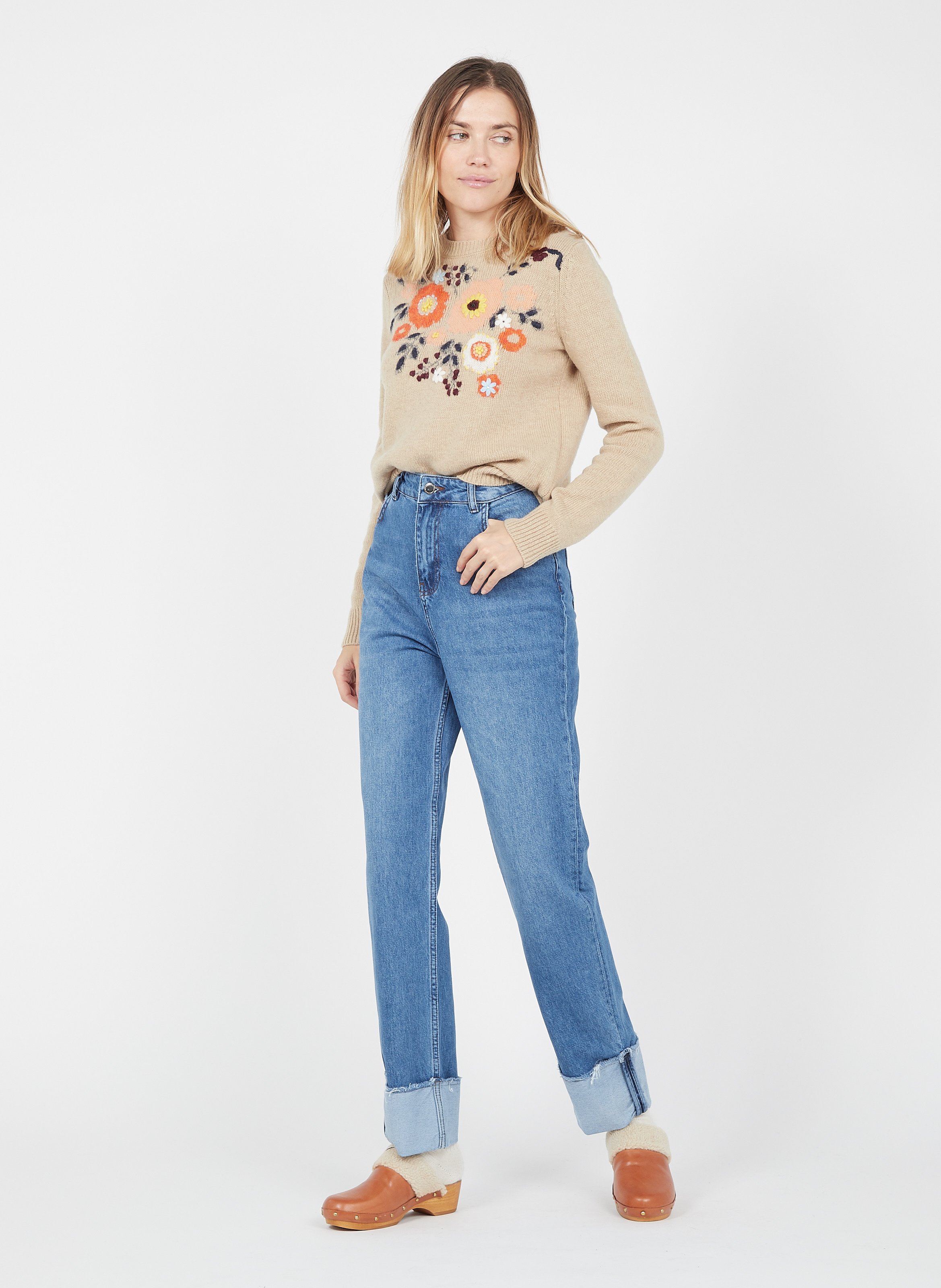 mid blue straight leg jeans topshop