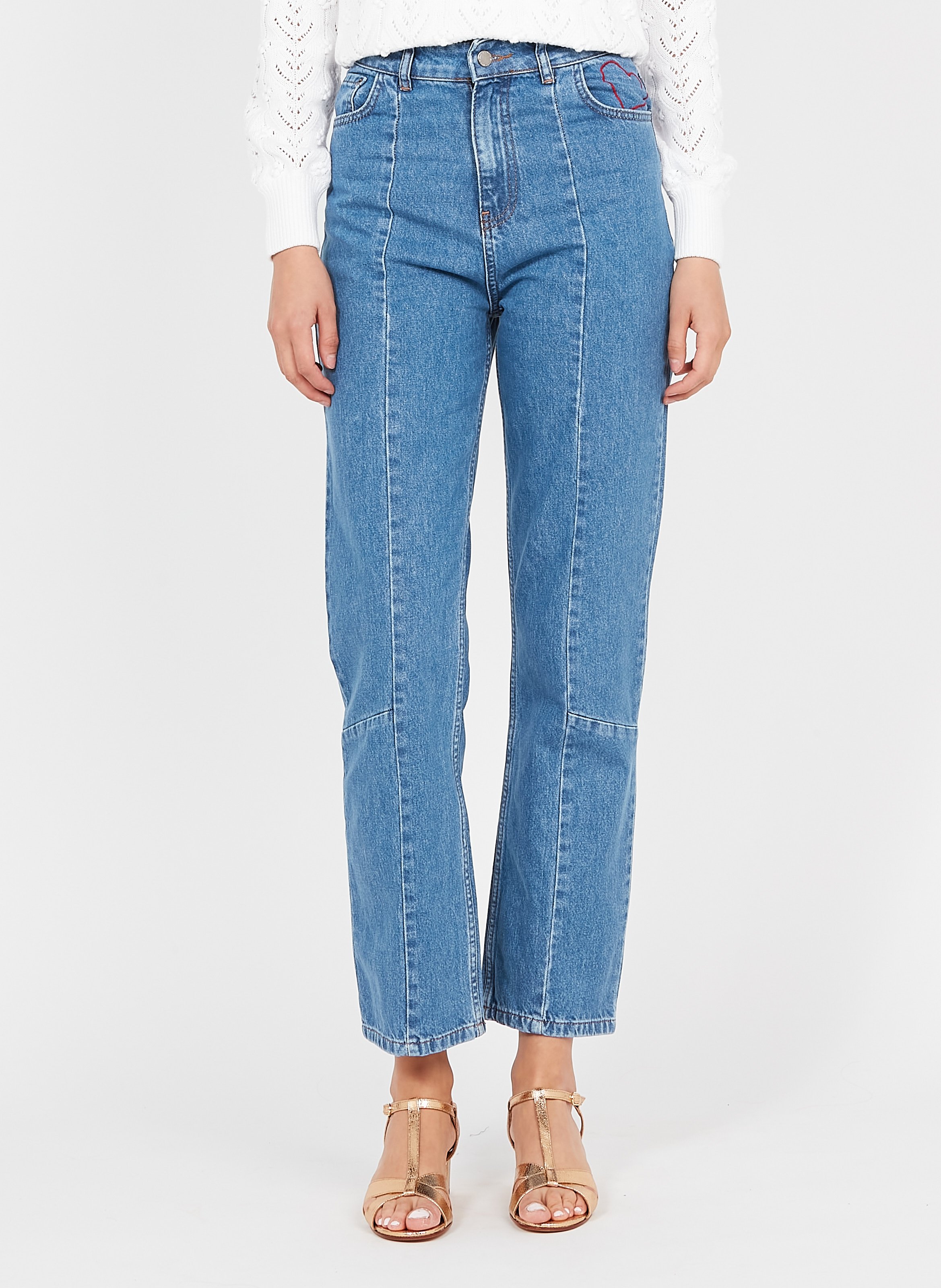 Sale High-rise Straight-leg Jeans Denim 