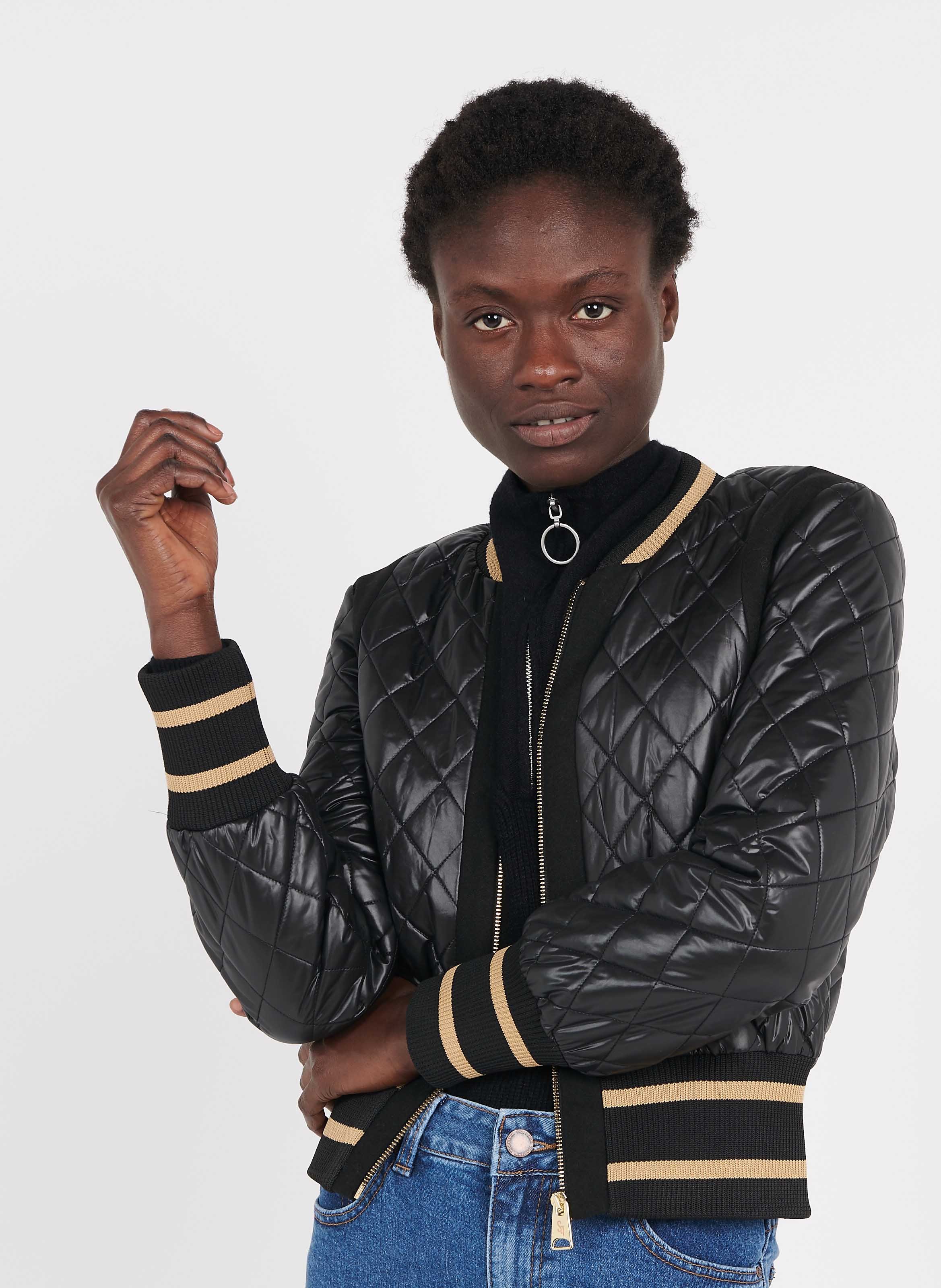 quilted bomber jacket womens