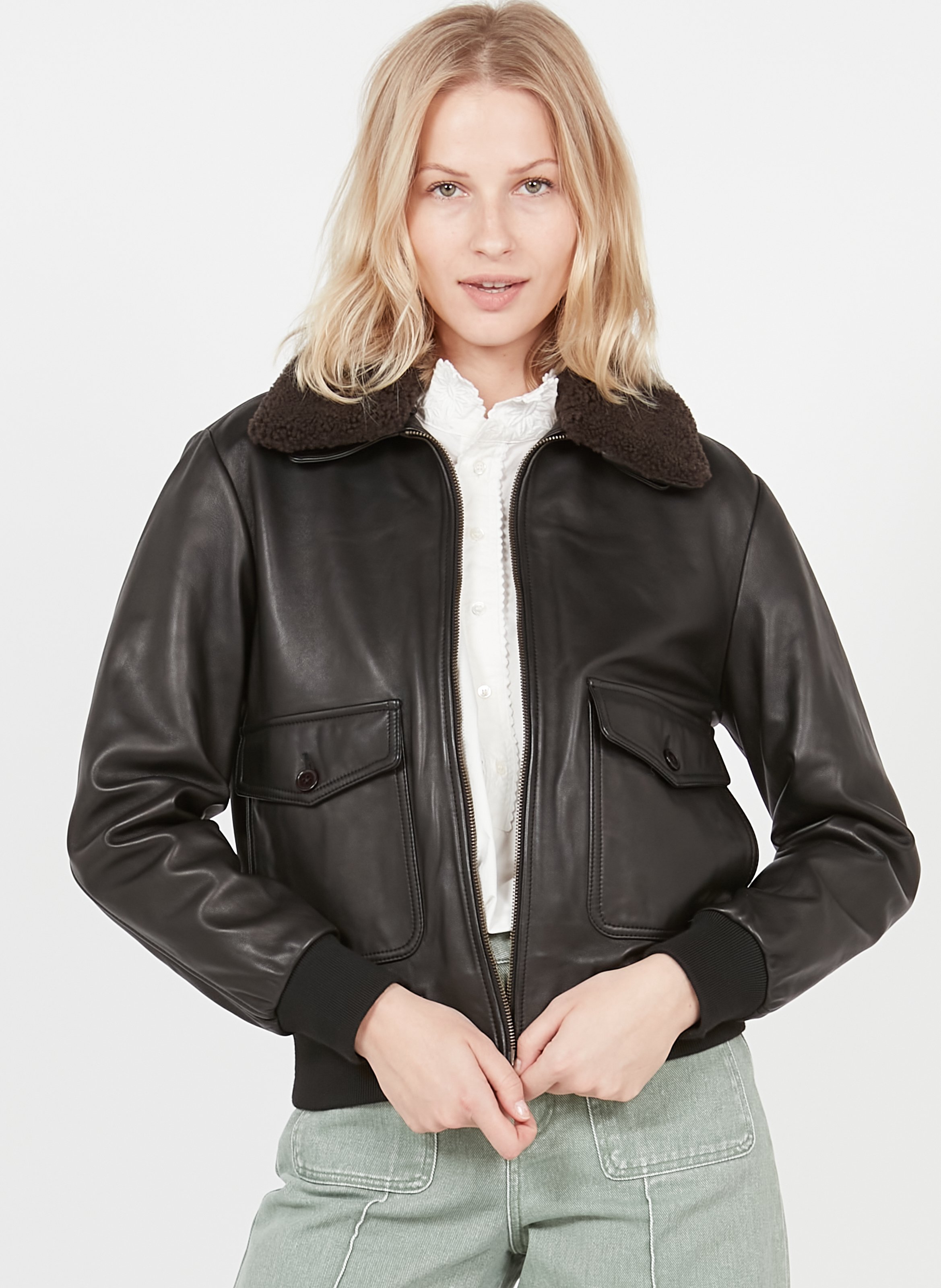 sherpa biker jacket womens