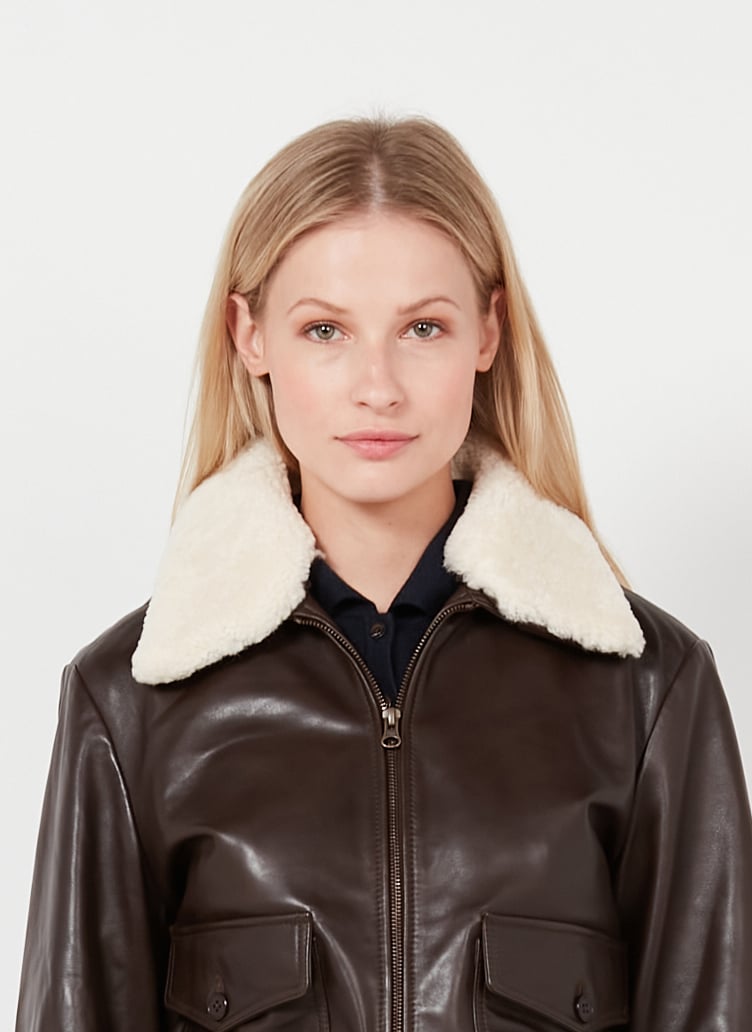 leather jacket sherpa collar