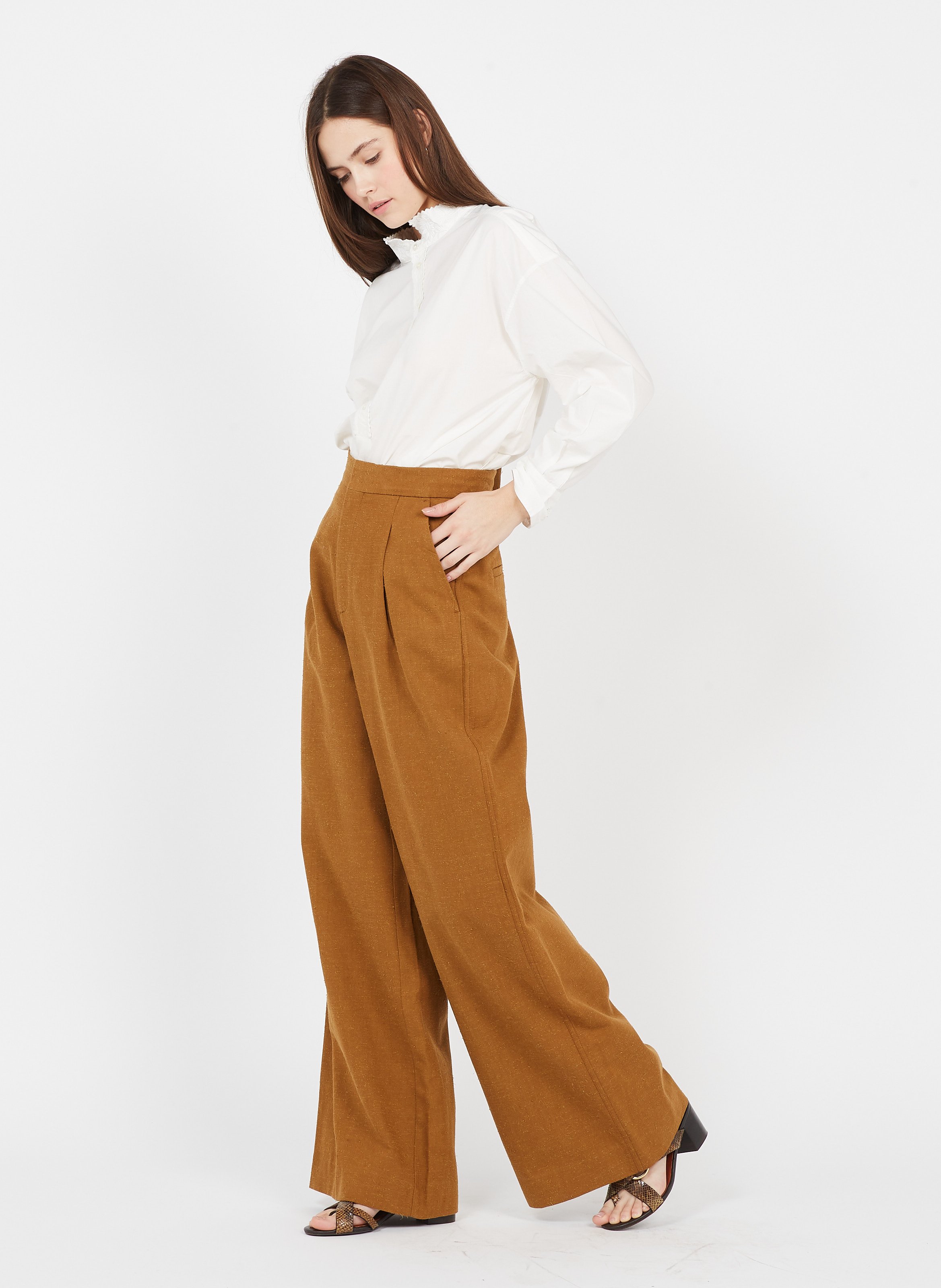 Mixed-knit Pants Caramel Soeur - Women 