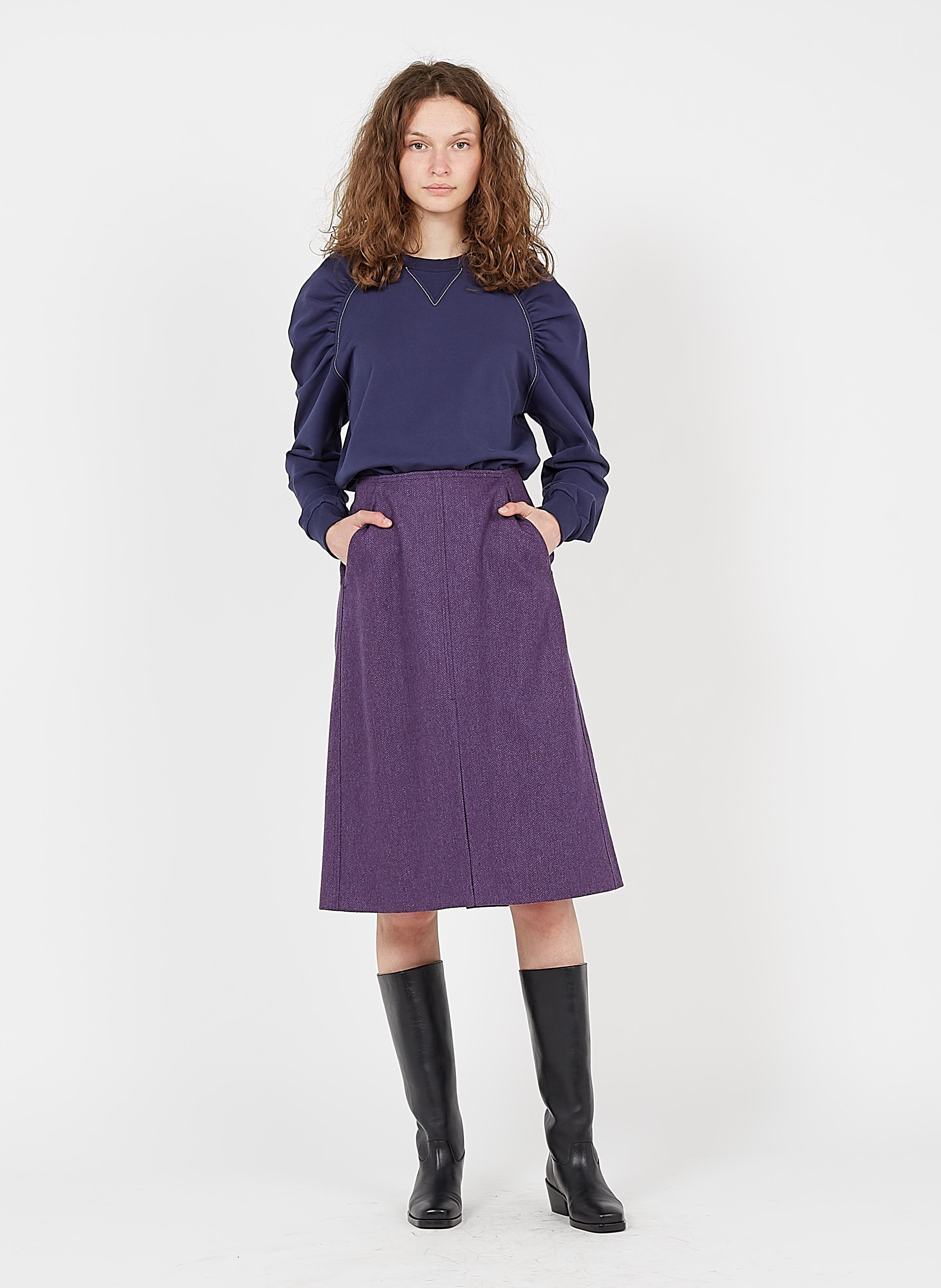 long wool pencil skirt
