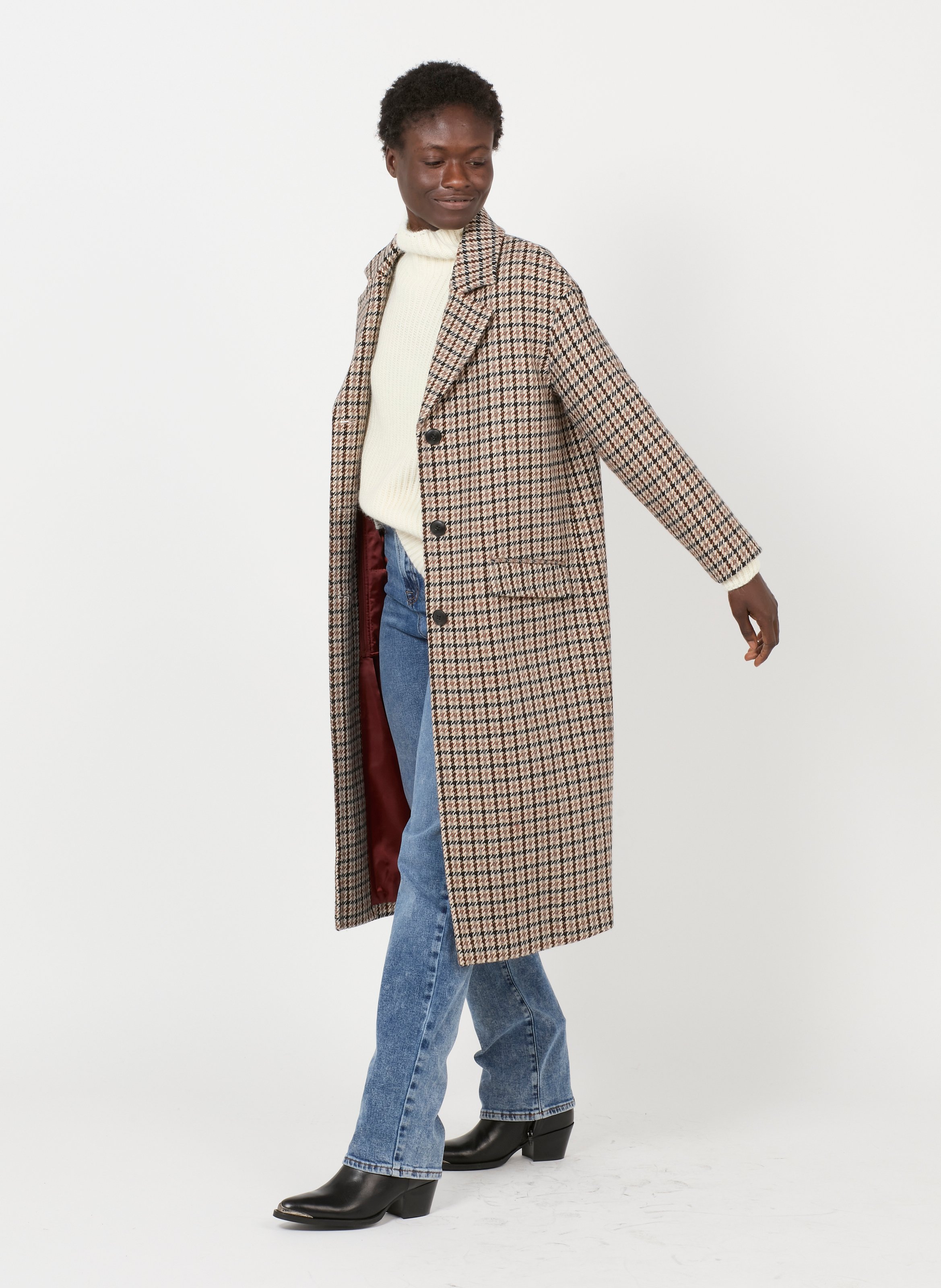 houndstooth ladies coat