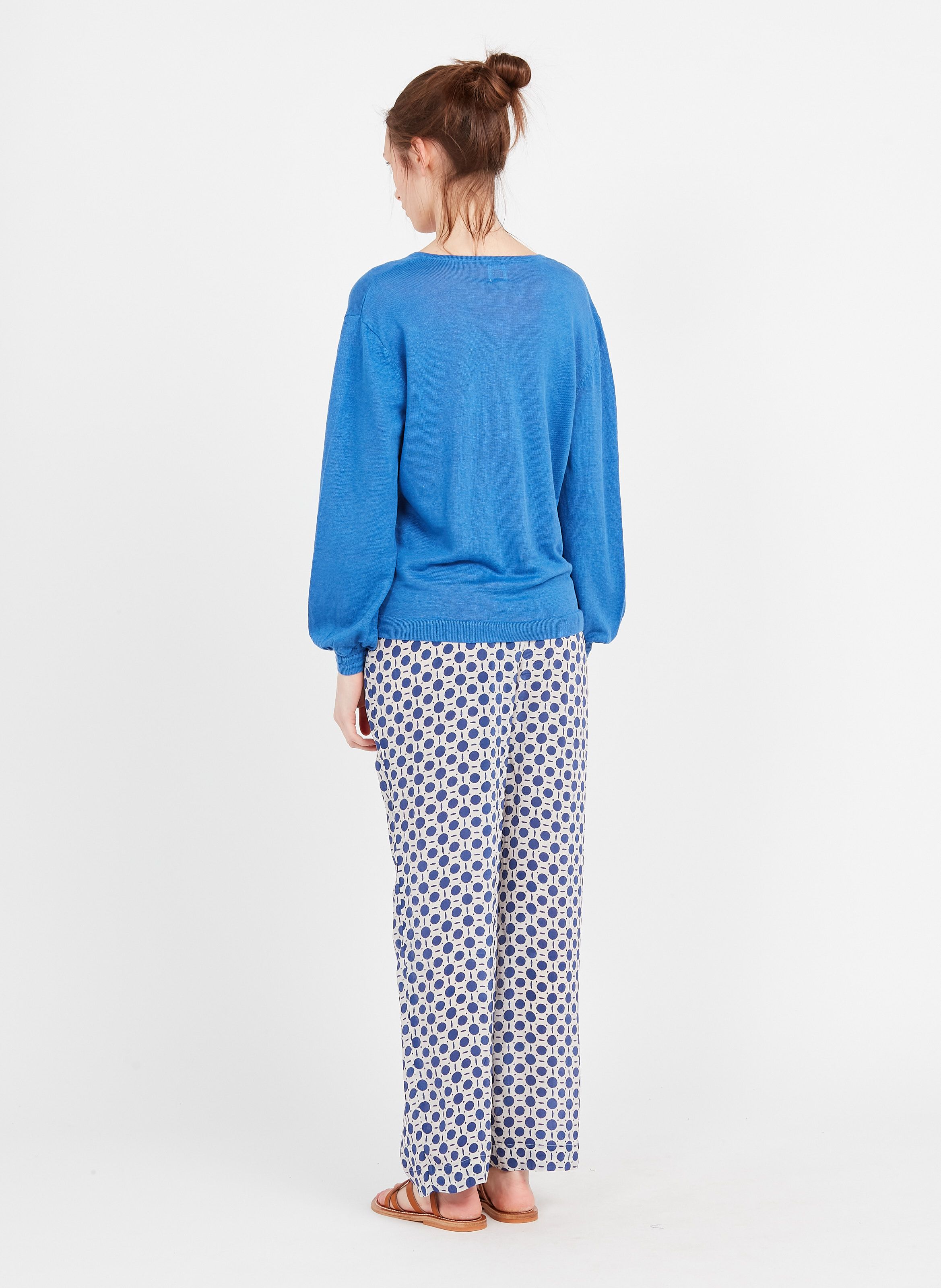 polka dot wide leg jeans